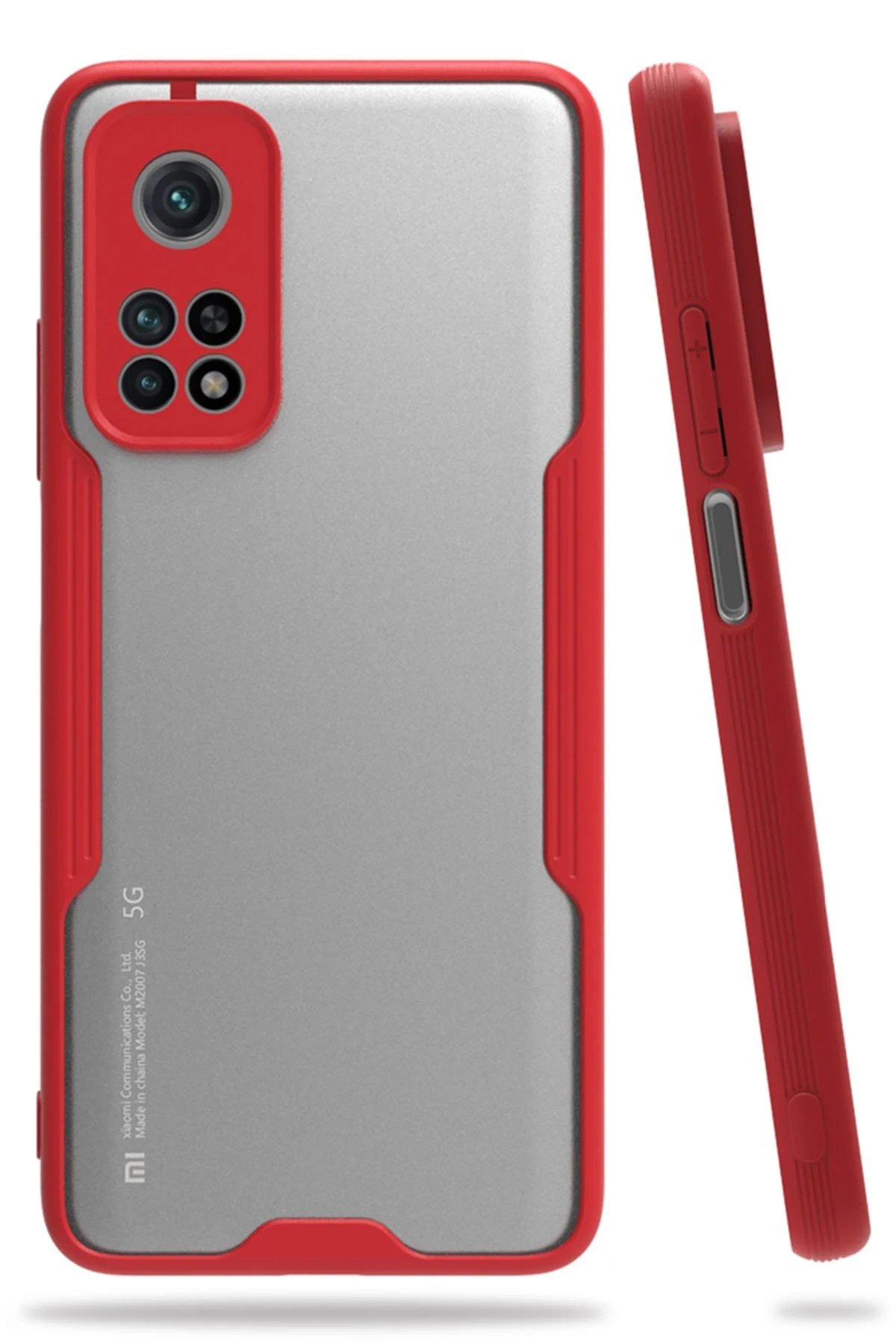 Xiaomi Mi 10T Pro Kılıf Platin Silikon - Kırmızı-(5796)