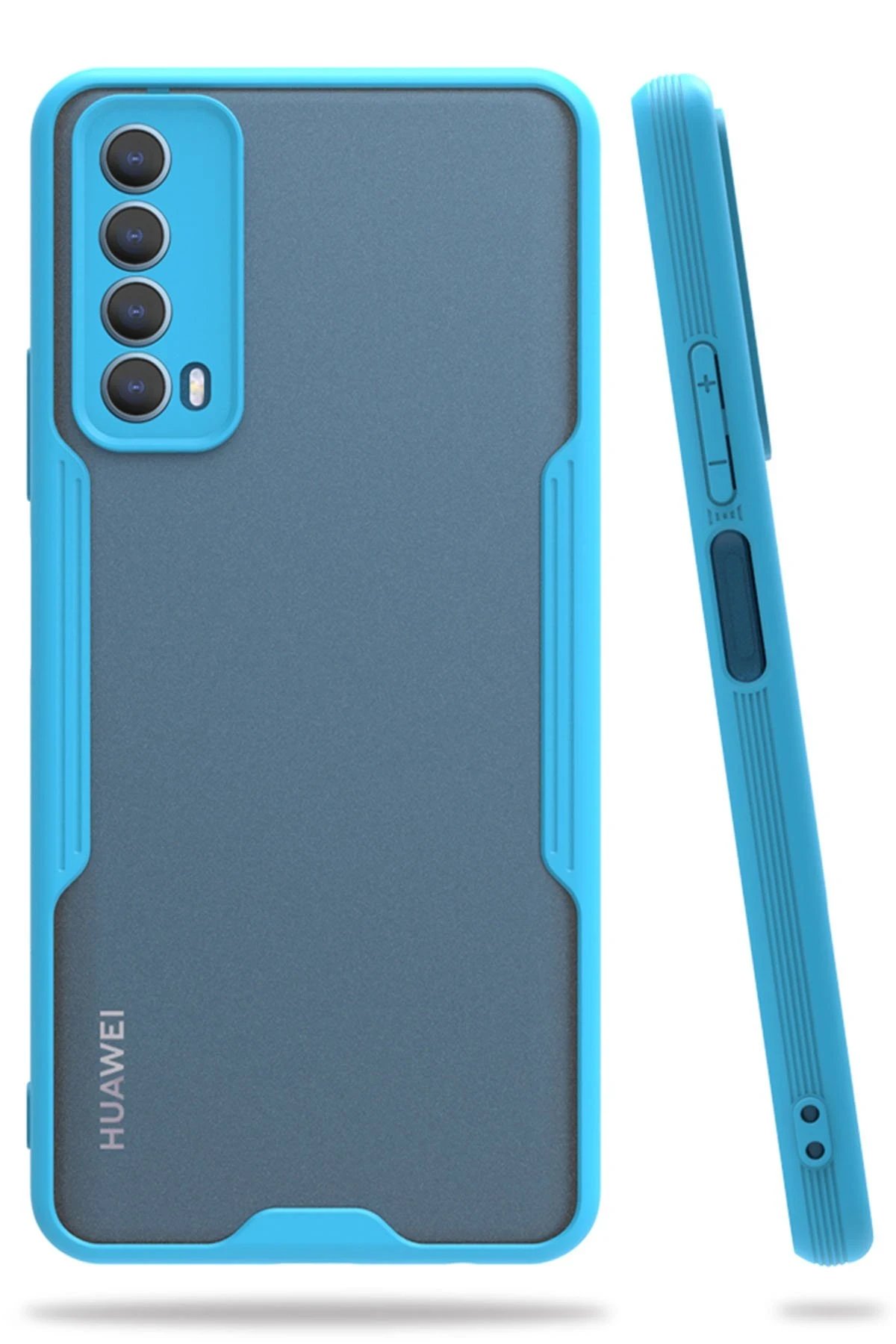 Huawei P Smart 2021 Kılıf Platin Silikon - Mavi-(5796)
