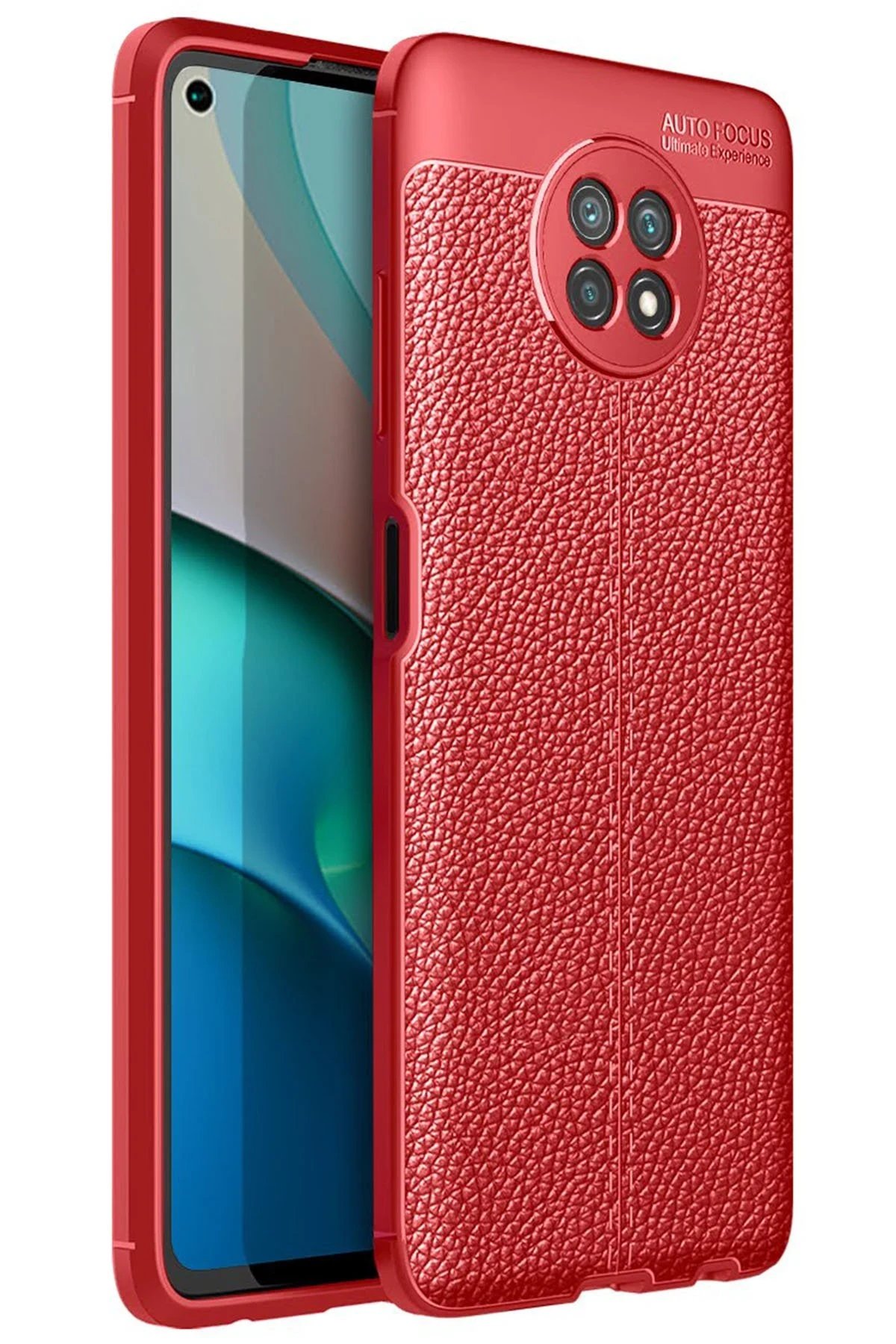 Xiaomi Redmi Note 9 5G Kılıf Auto Focus Kapak - Kırmızı-(5796)