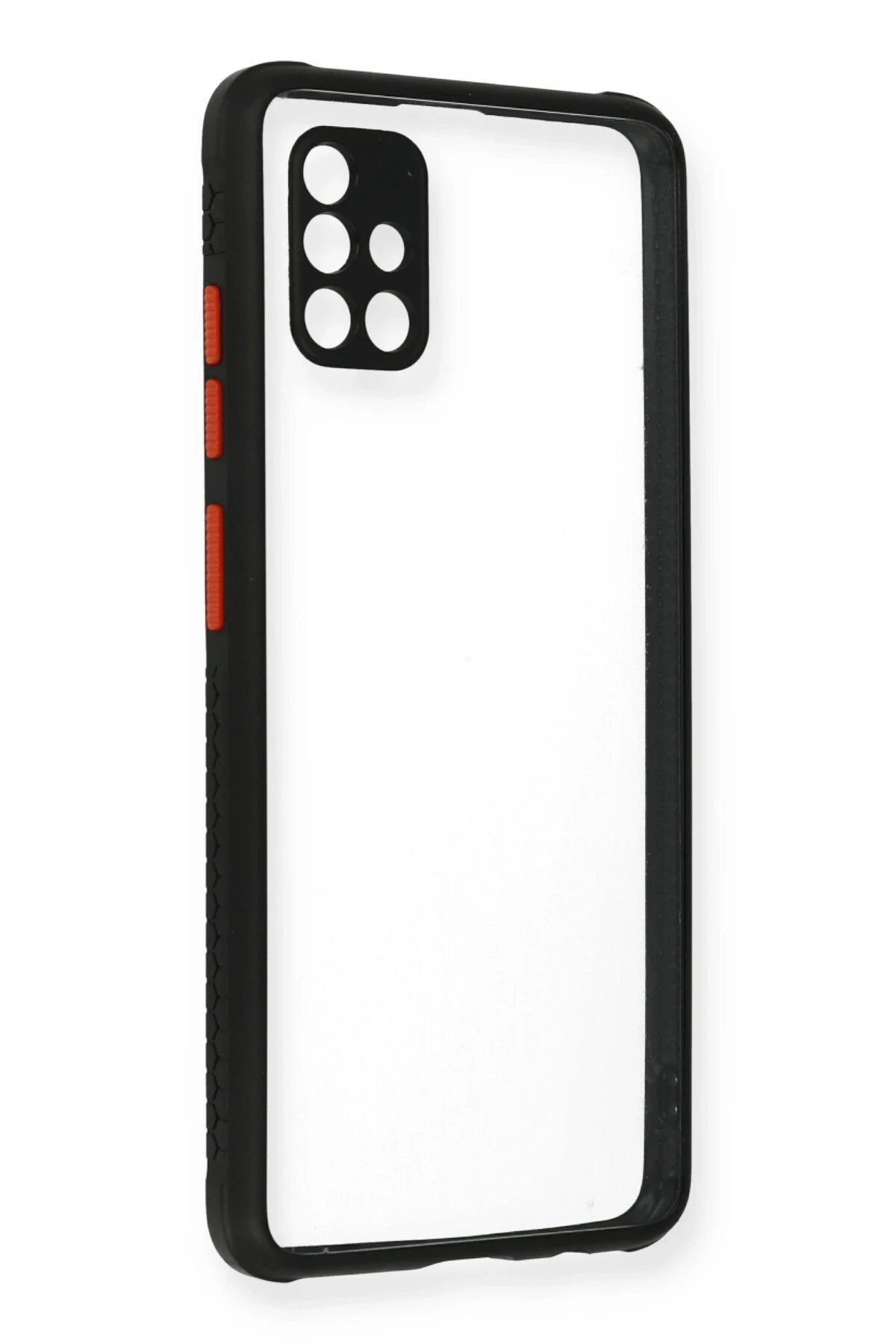 Samsung Galaxy A71 Kılıf Miami Şeffaf Silikon - Siyah-(5796)