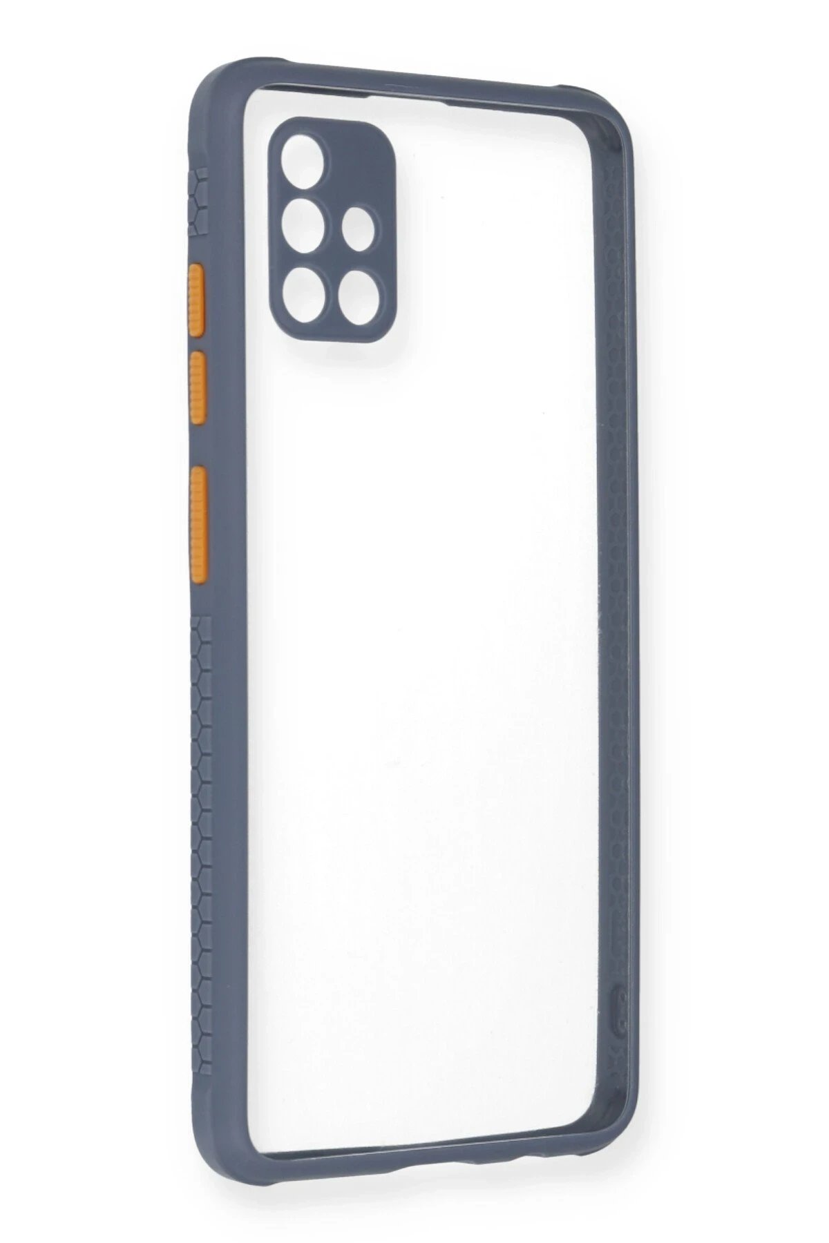 Samsung Galaxy A71 Kılıf Miami Şeffaf Silikon - Gri-(5796)