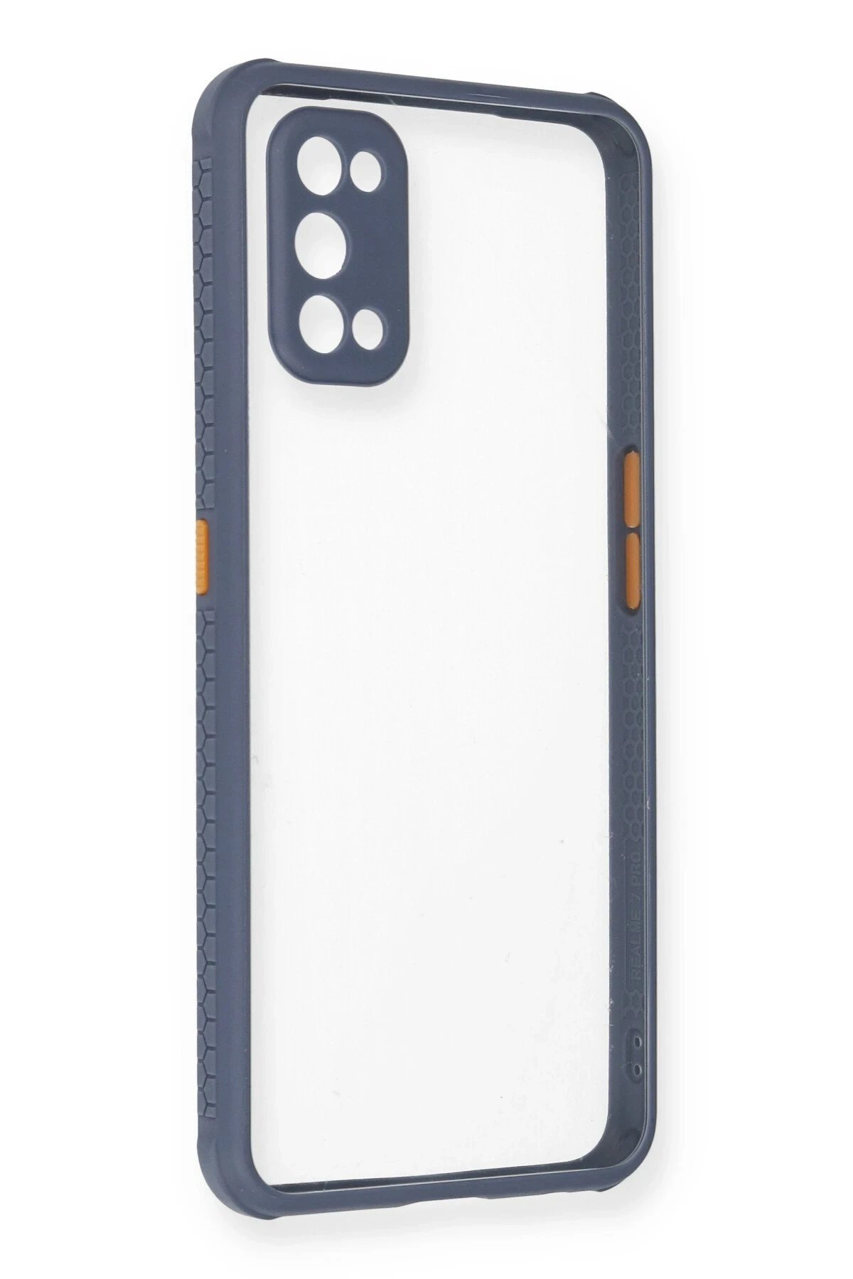 Realme 7 Pro Kılıf Miami Şeffaf Silikon - Gri-(5796)