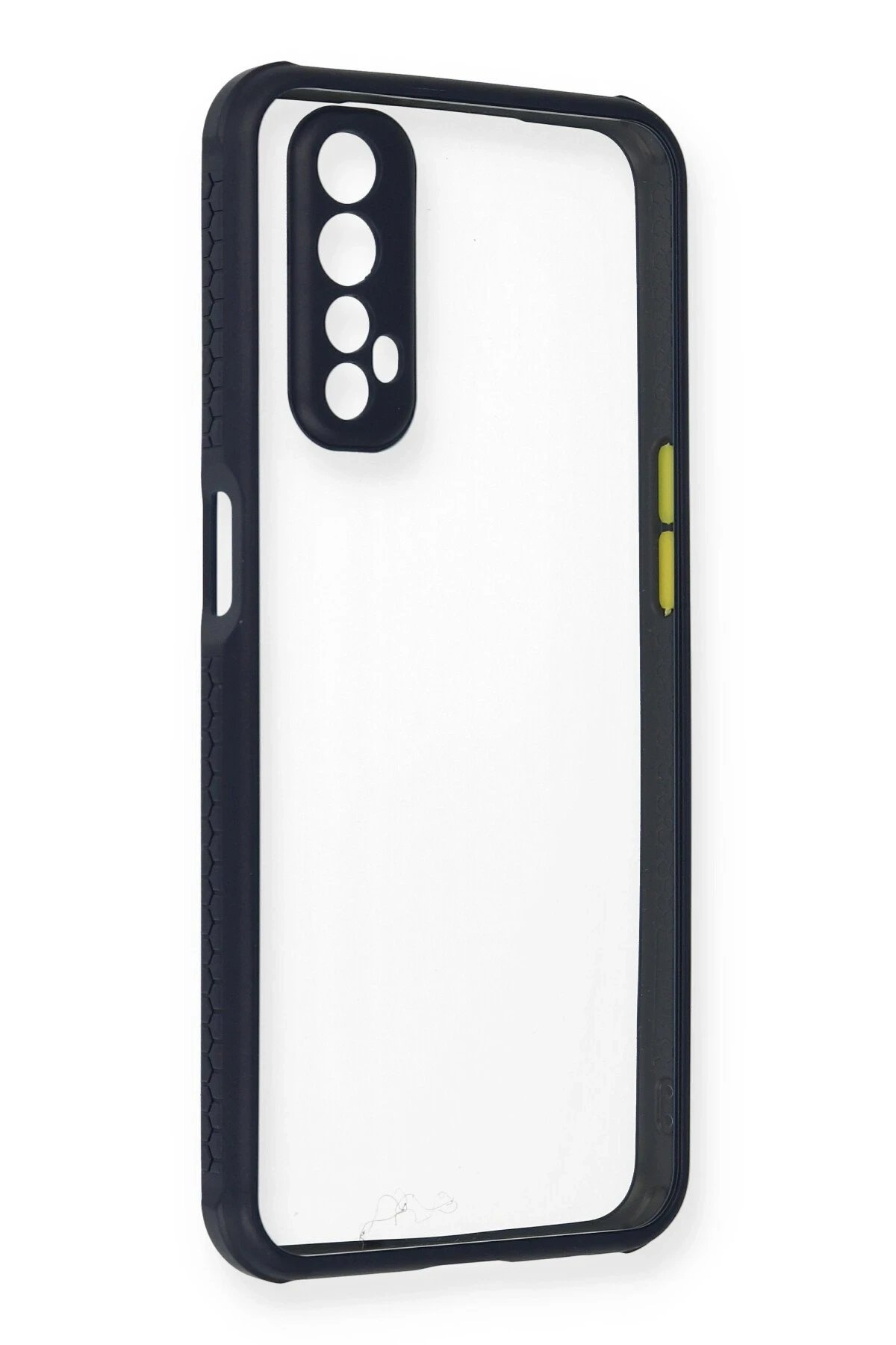 Realme 7 Kılıf Miami Şeffaf Silikon - Lacivert-(5796)