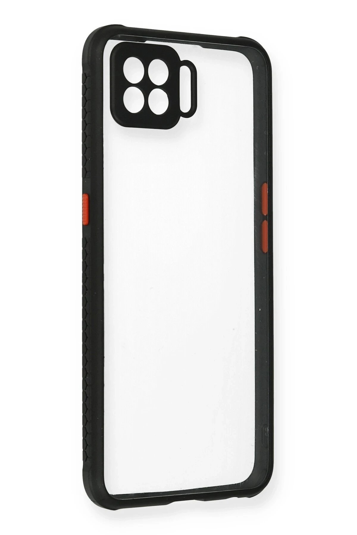 Oppo A73 Kılıf Miami Şeffaf Silikon - Siyah-(5796)