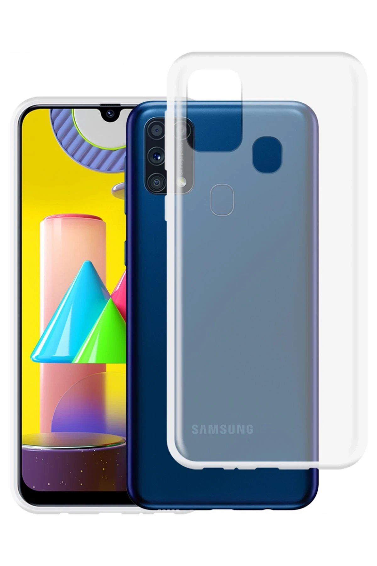 Samsung Galaxy M31 Kılıf Lüx Şeffaf Silikon-(5796)