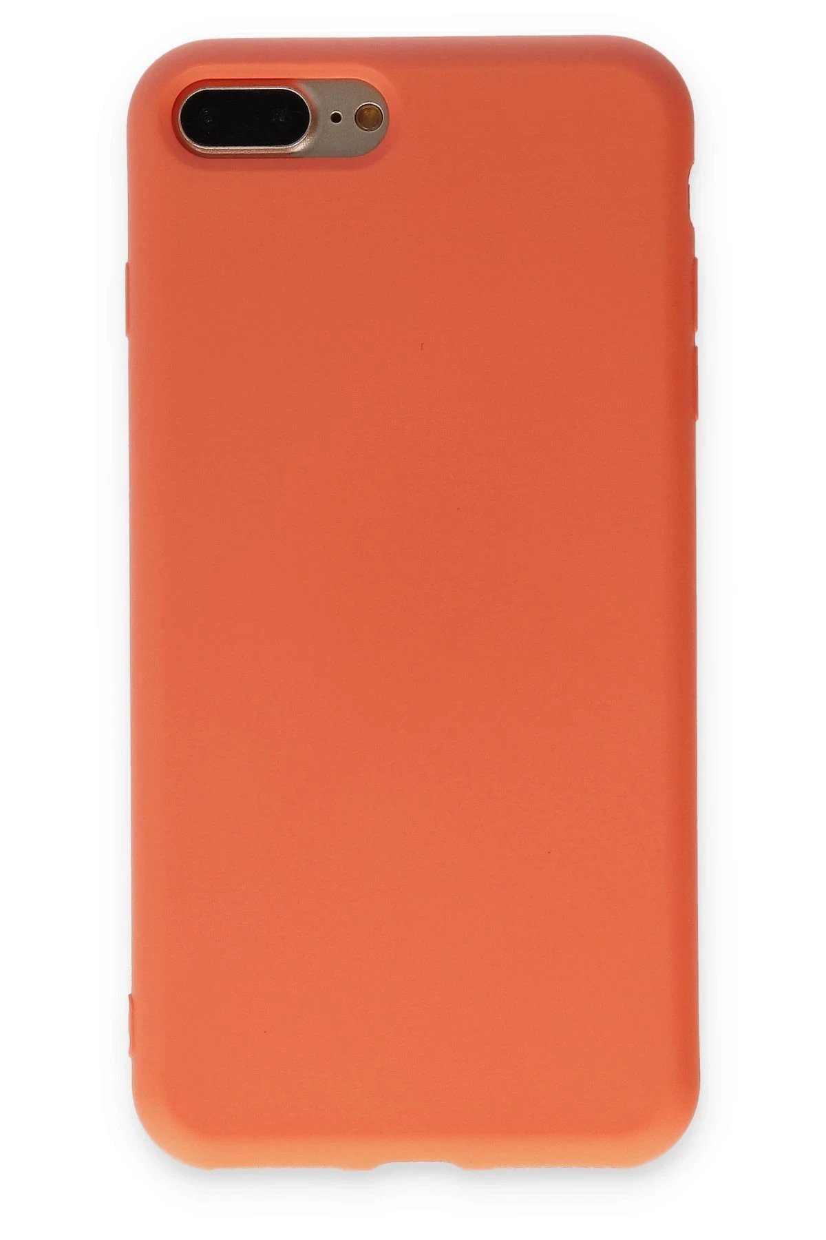 iPhone 7 Plus Kılıf Nano içi Kadife Silikon - Turuncu-(5796)