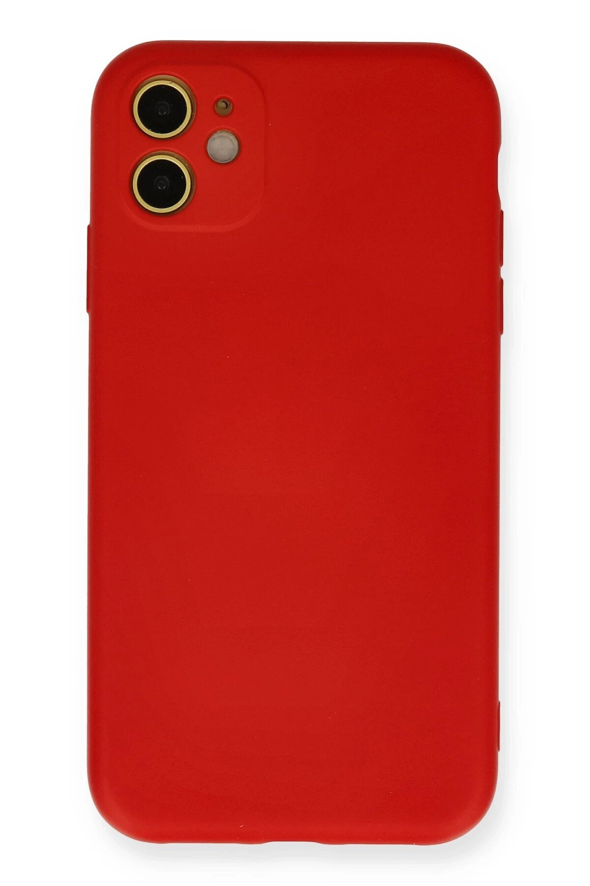 iPhone 11 Kılıf Nano içi Kadife Silikon - Kırmızı-(5796)