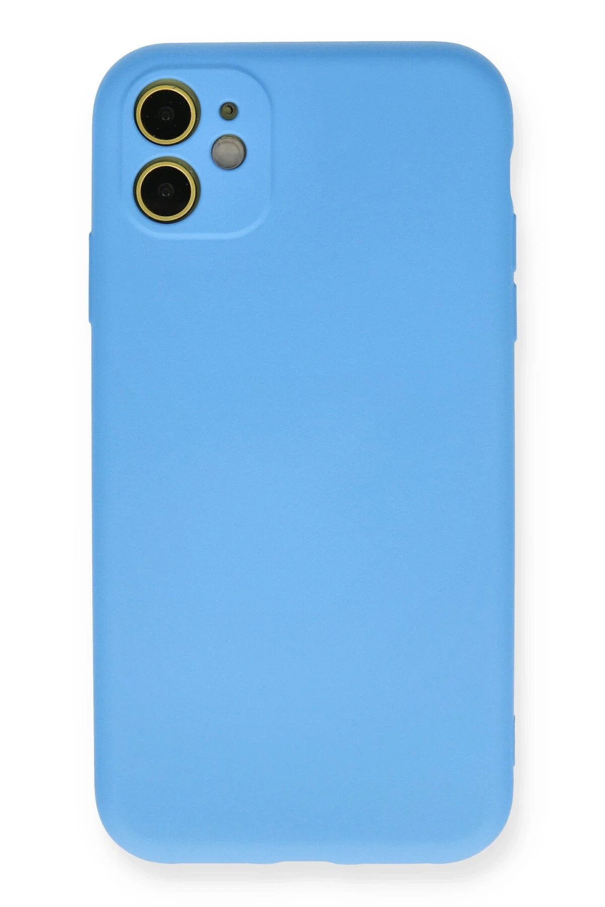 iPhone 11 Kılıf Nano içi Kadife Silikon - Mavi-(5796)