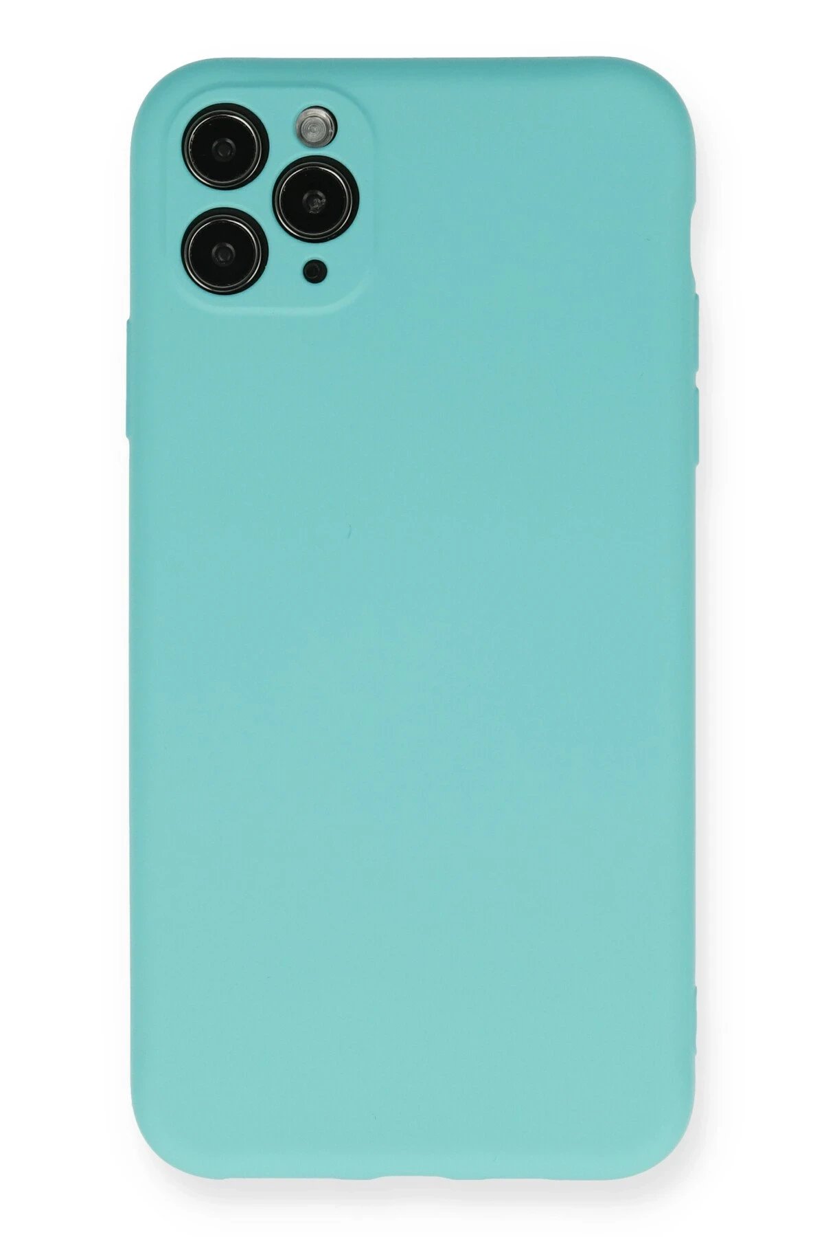 iPhone 11 Pro Max Kılıf Nano içi Kadife Silikon - Turkuaz-(5796)