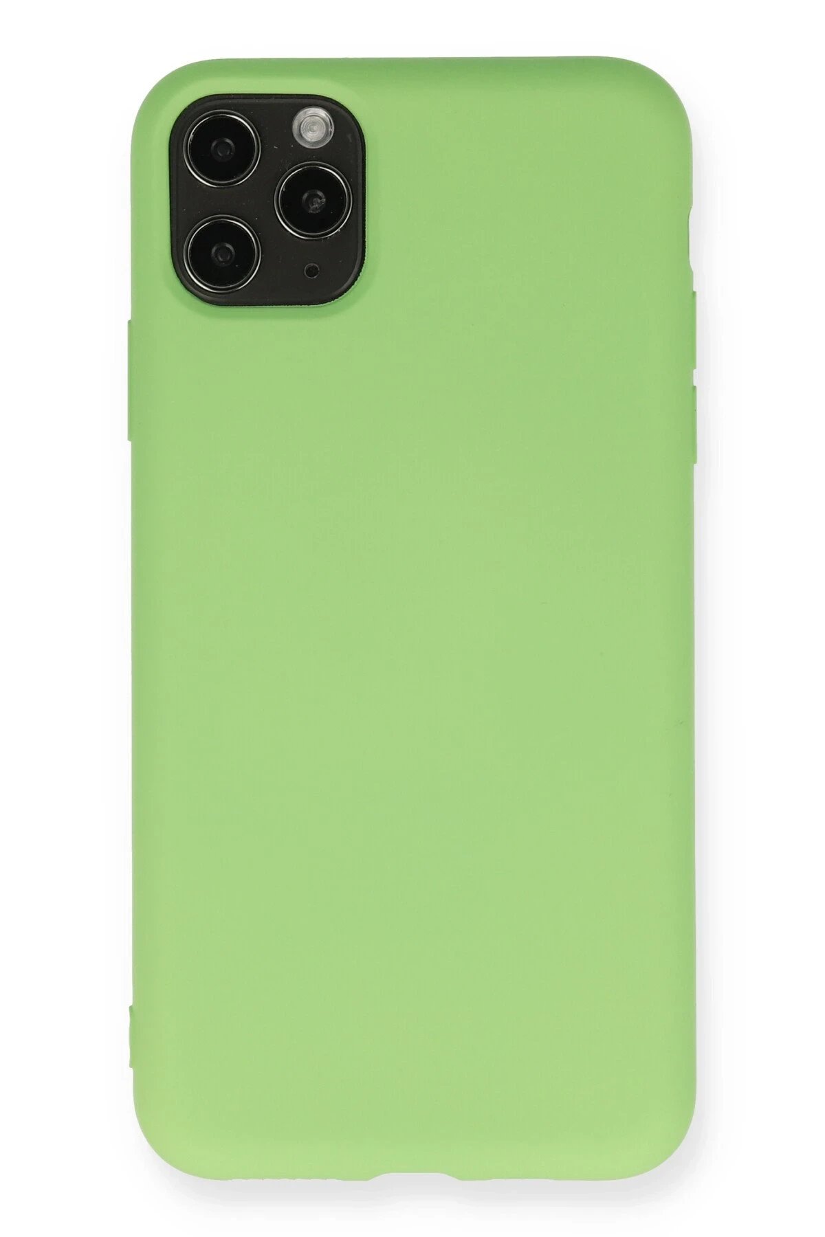 iPhone 11 Pro Max Kılıf Nano içi Kadife Silikon - Yeşil-(5796)