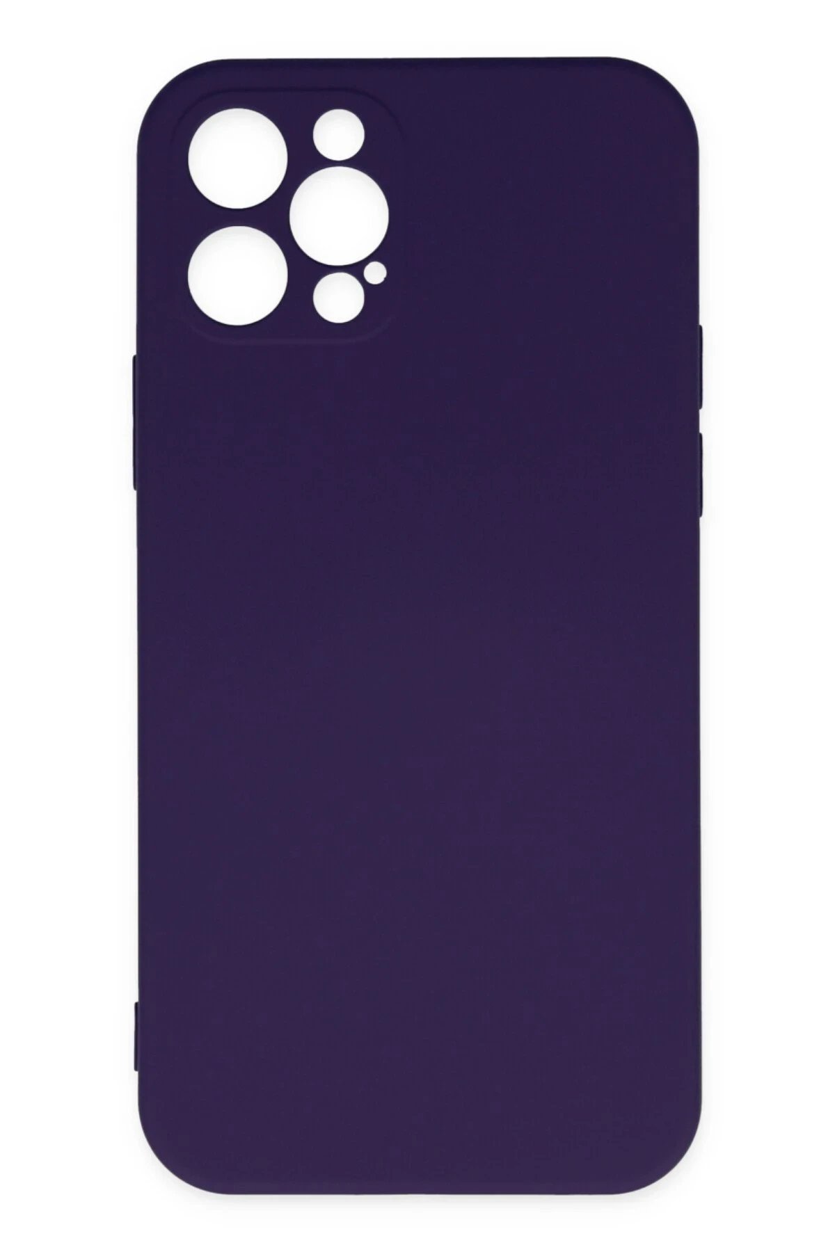 iPhone 12 Pro Max Kılıf Nano içi Kadife Silikon - Mor-(5796)