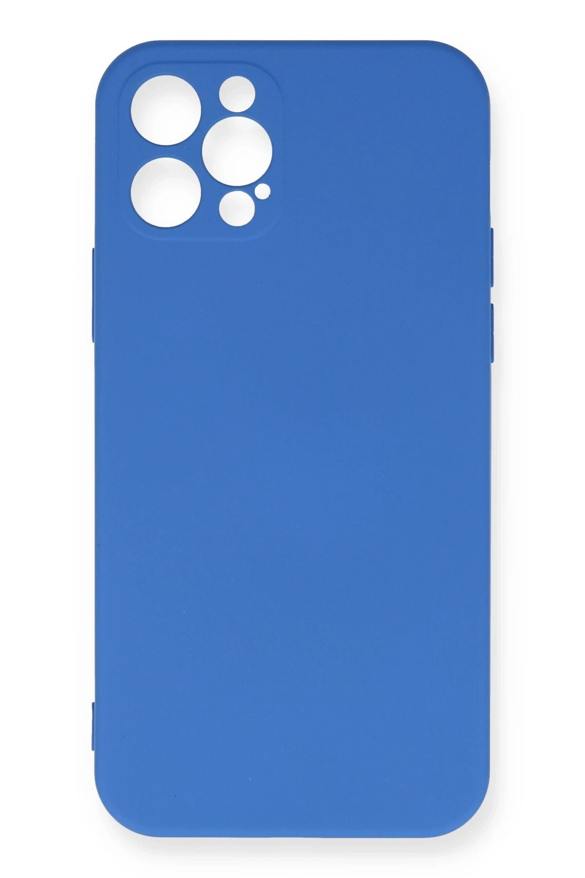 iPhone 12 Pro Max Kılıf Nano içi Kadife Silikon - Mavi-(5796)