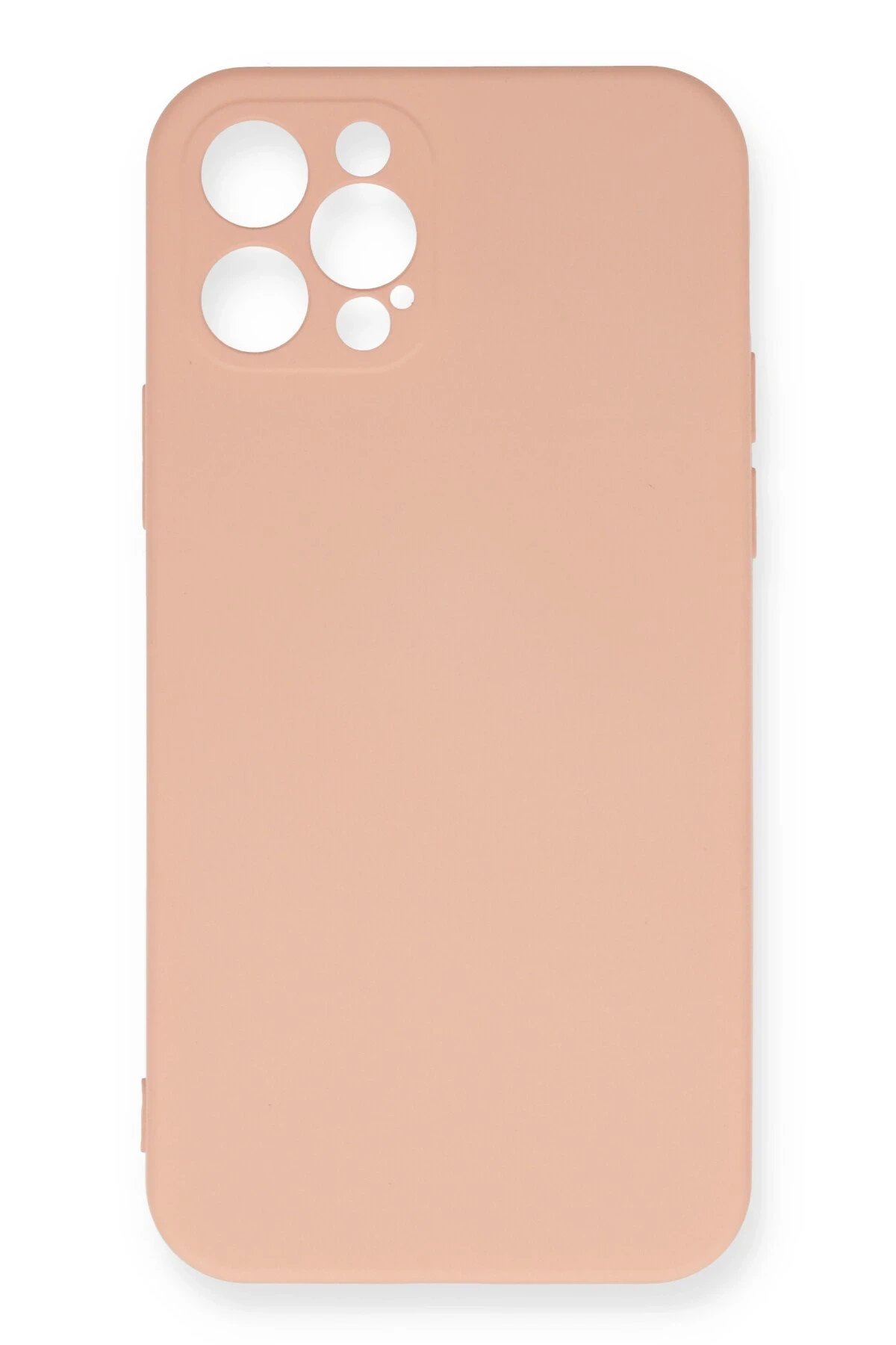 iPhone 12 Pro Max Kılıf Nano içi Kadife Silikon - Pudra-(5796)