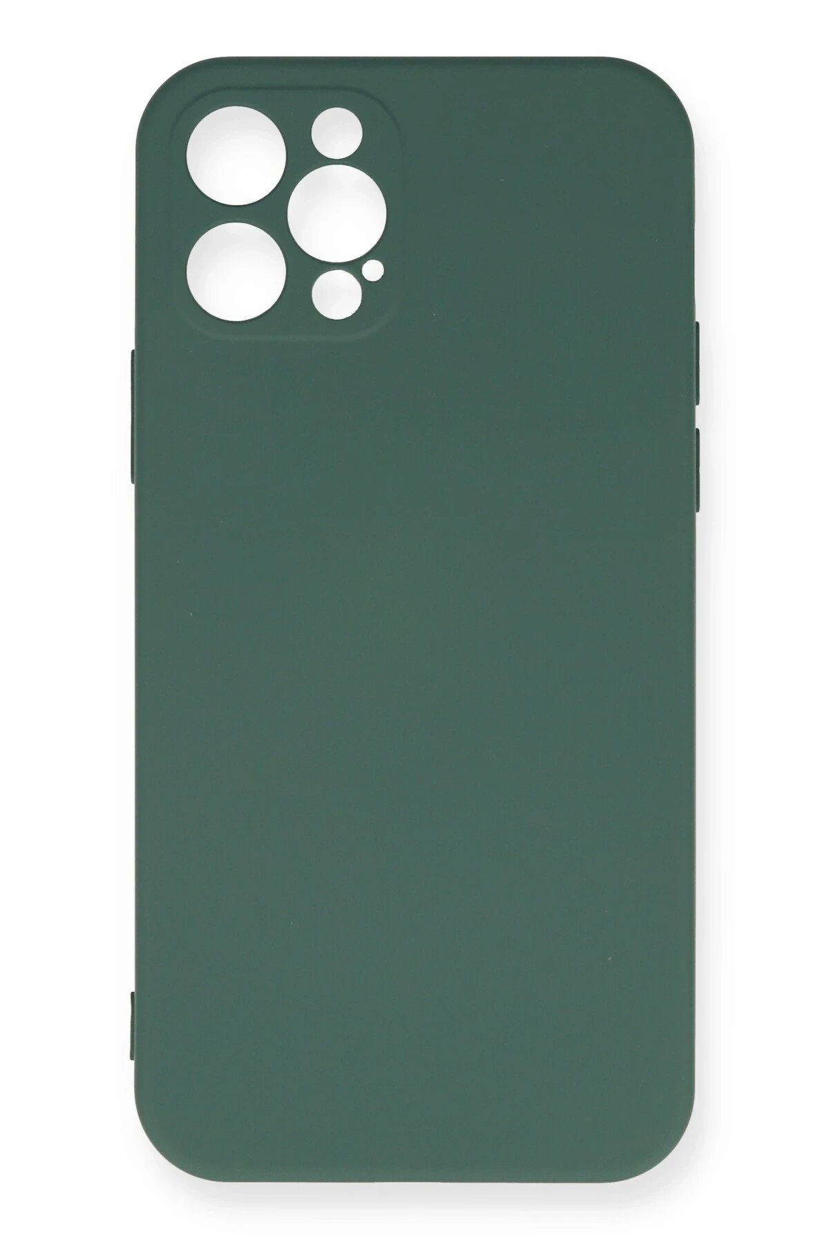 iPhone 12 Pro Max Kılıf Nano içi Kadife Silikon - Koyu Yeşil-(5796)