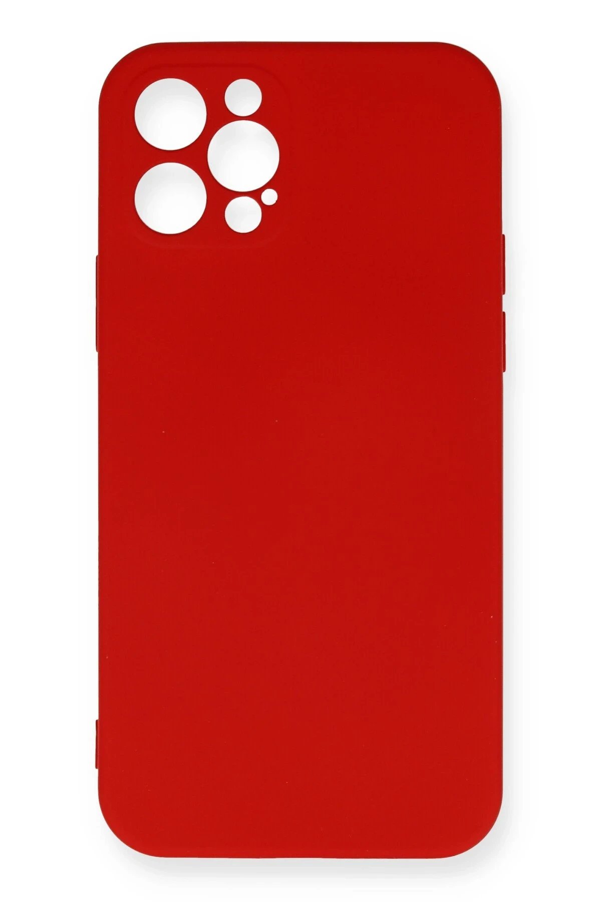 iPhone 12 Pro Max Kılıf Nano içi Kadife Silikon - Kırmızı-(5796)