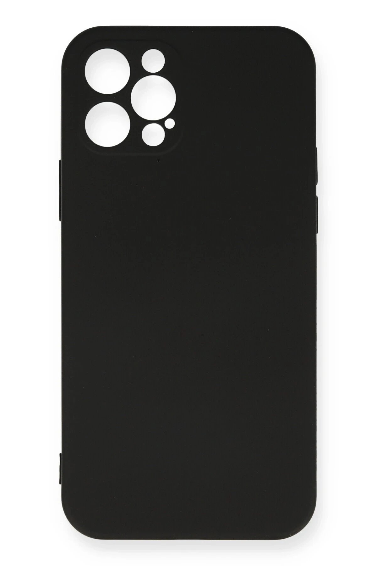iPhone 12 Pro Max Kılıf Nano içi Kadife Silikon - Siyah-(5796)
