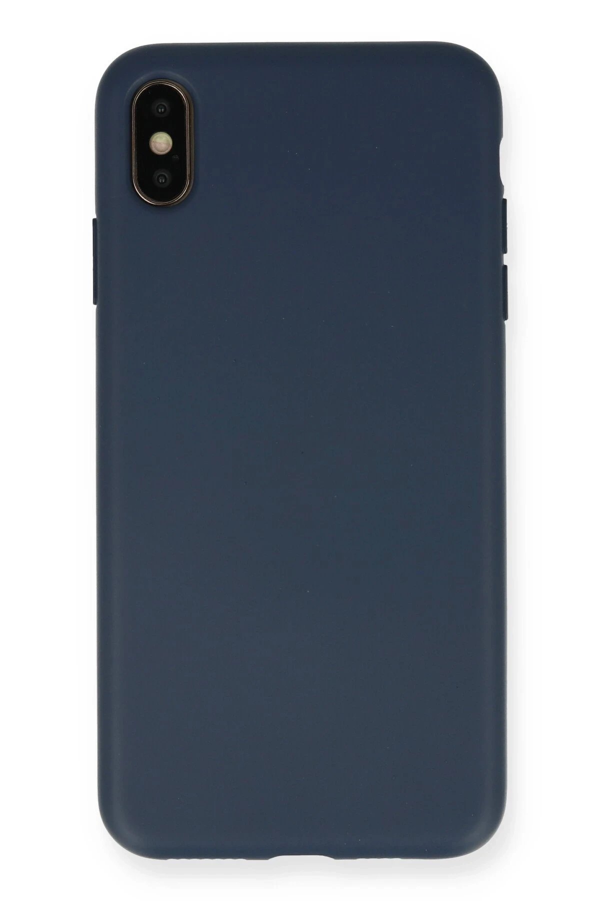 iPhone XS Max Kılıf Nano içi Kadife Silikon - Lacivert-(5796)