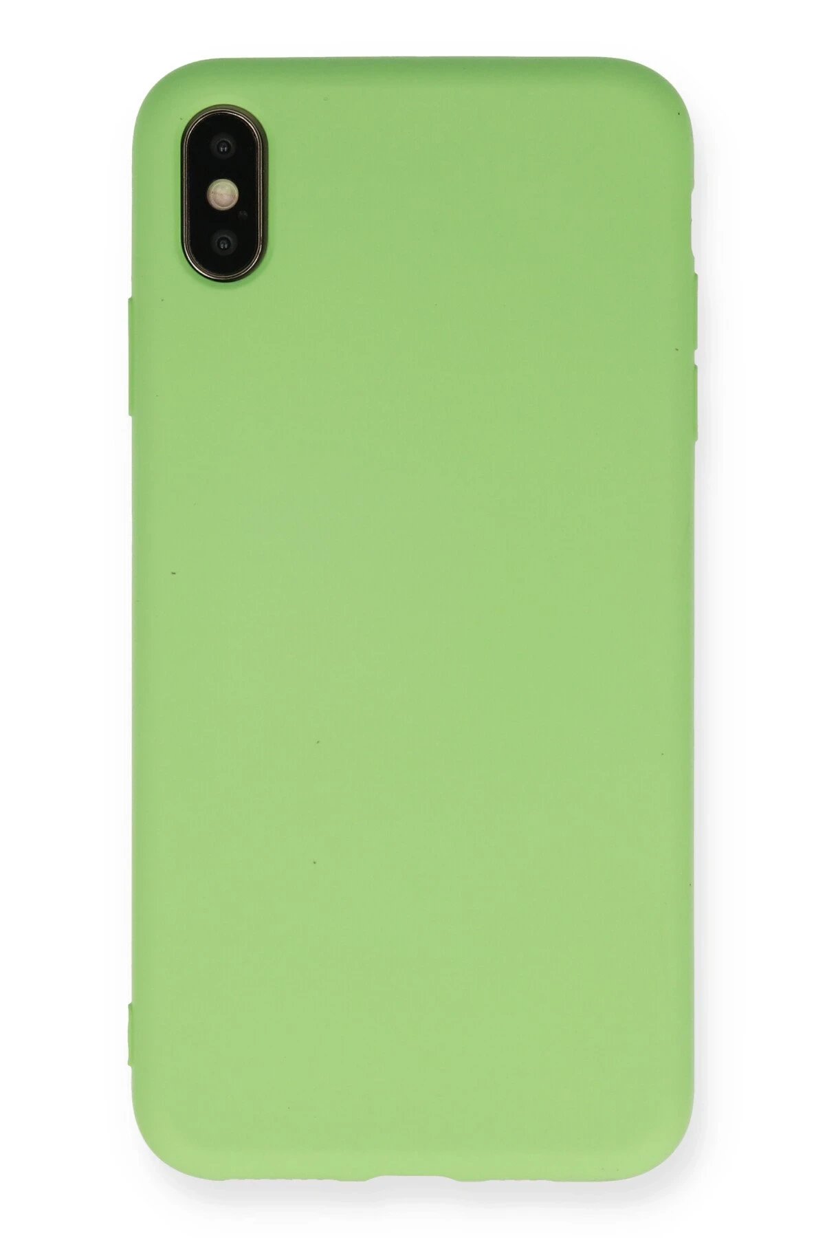 iPhone XS Max Kılıf Nano içi Kadife Silikon - Açık Yeşil-(5796)