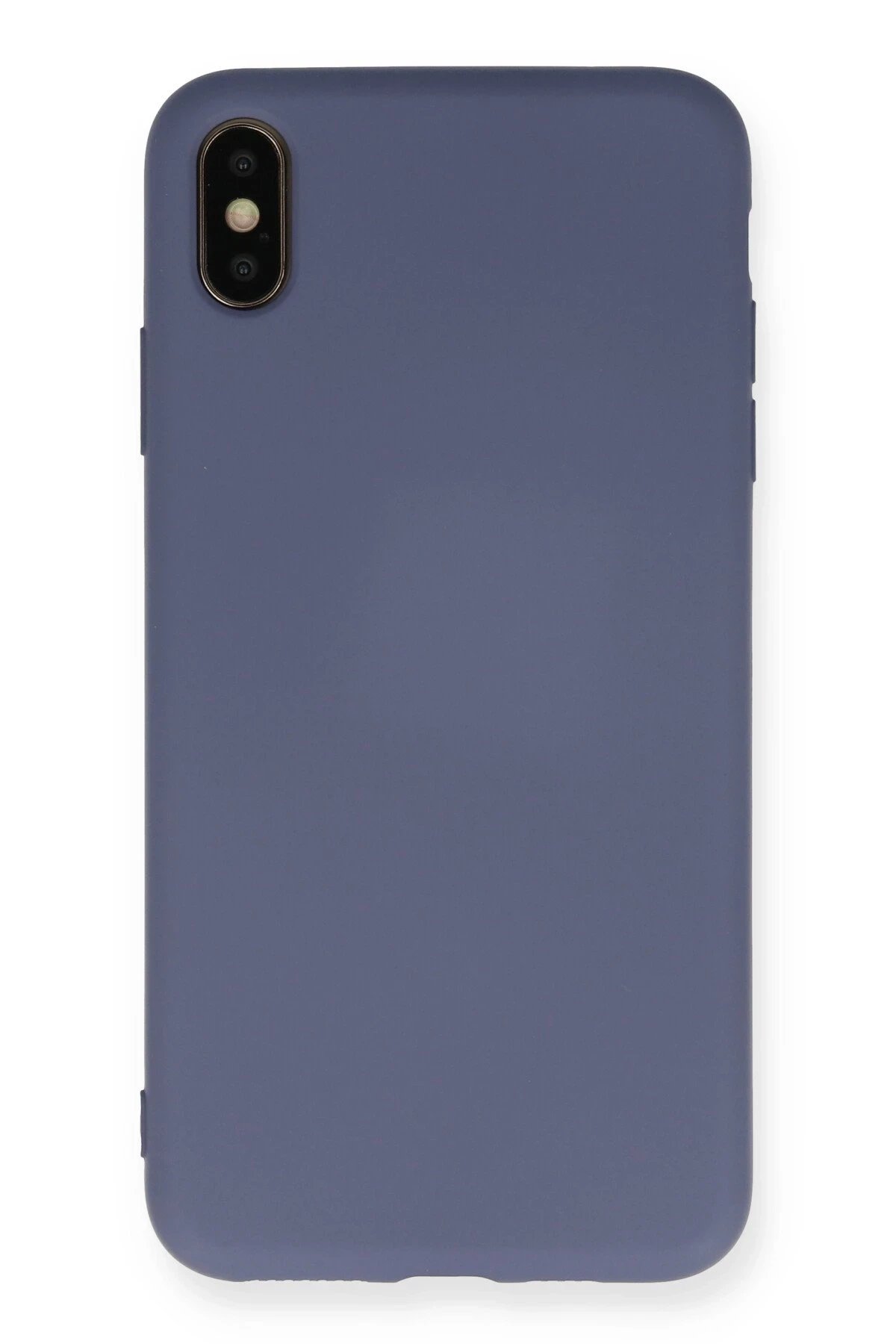 iPhone XS Max Kılıf Nano içi Kadife Silikon - Gri-(5796)