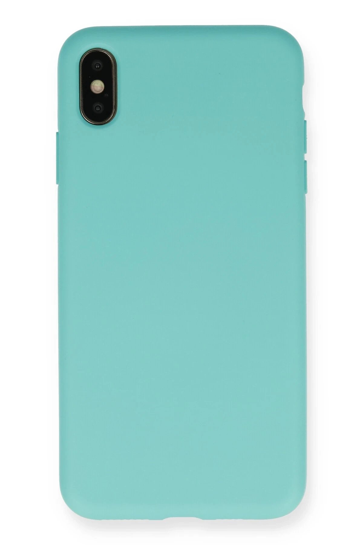 iPhone XS Max Kılıf Nano içi Kadife Silikon - Turkuaz-(5796)