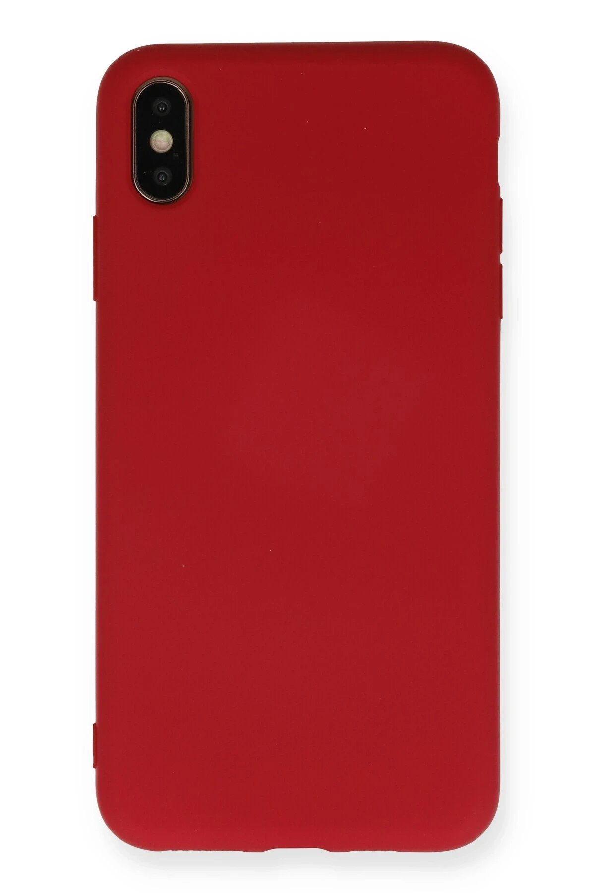 iPhone XS Max Kılıf Nano içi Kadife Silikon - Kırmızı-(5796)