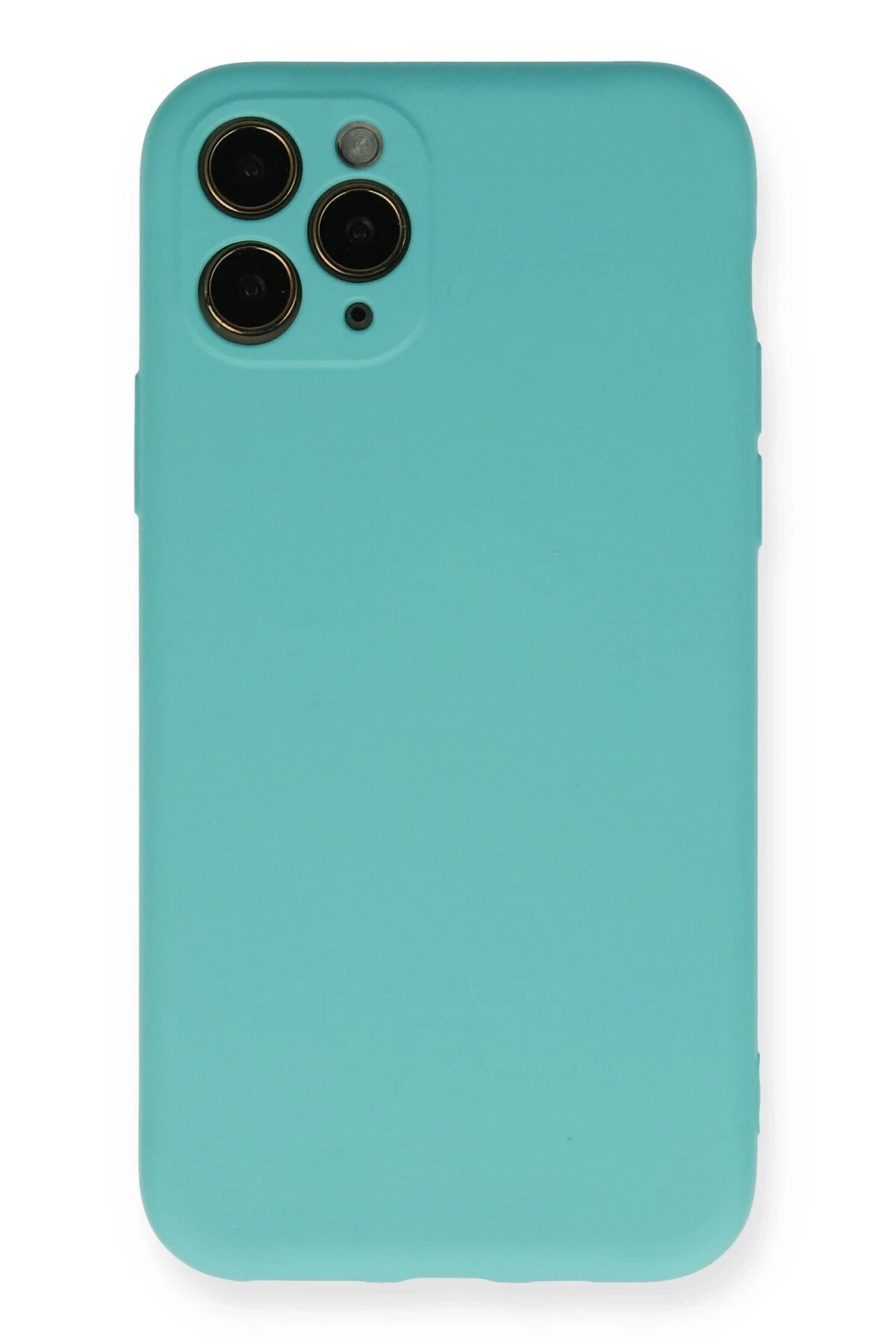 iPhone 11 Pro Kılıf Nano içi Kadife Silikon - Turkuaz-(5796)