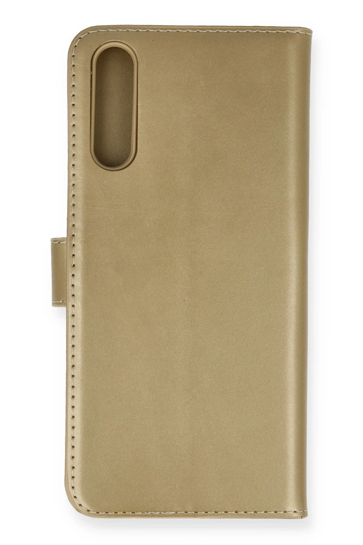 Huawei P Smart S Kılıf Trend S Plus Kapaklı Kılıf - Gold-(5796)