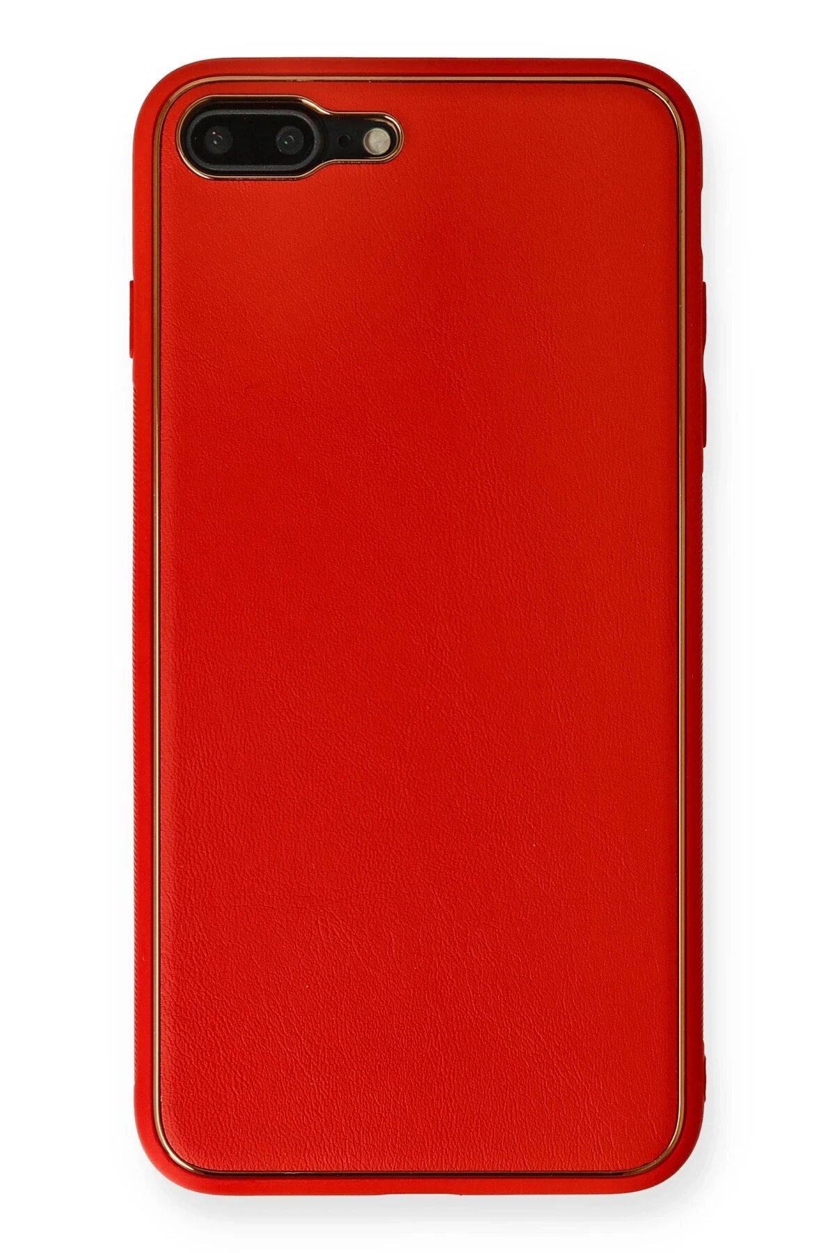 iPhone 7 Plus Kılıf Coco Deri Silikon Kapak - Kırmızı-(5796)