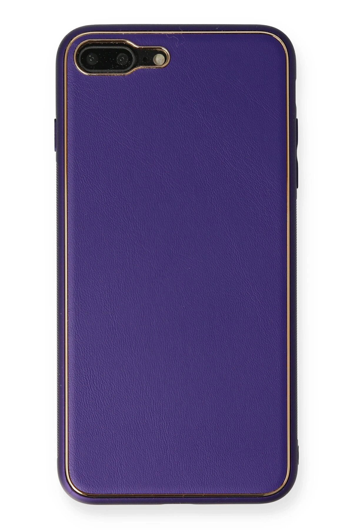 iPhone 7 Plus Kılıf Coco Deri Silikon Kapak - Mor-(5796)