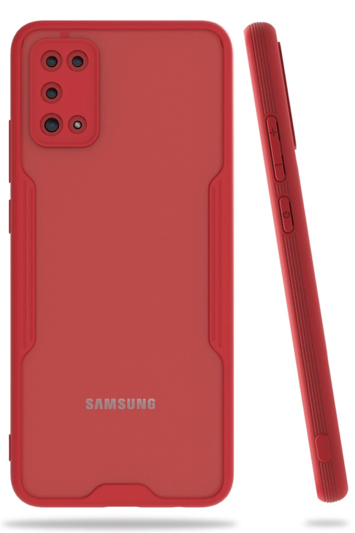 Samsung Galaxy A02S Kılıf Platin Silikon - Kırmızı-(5796)