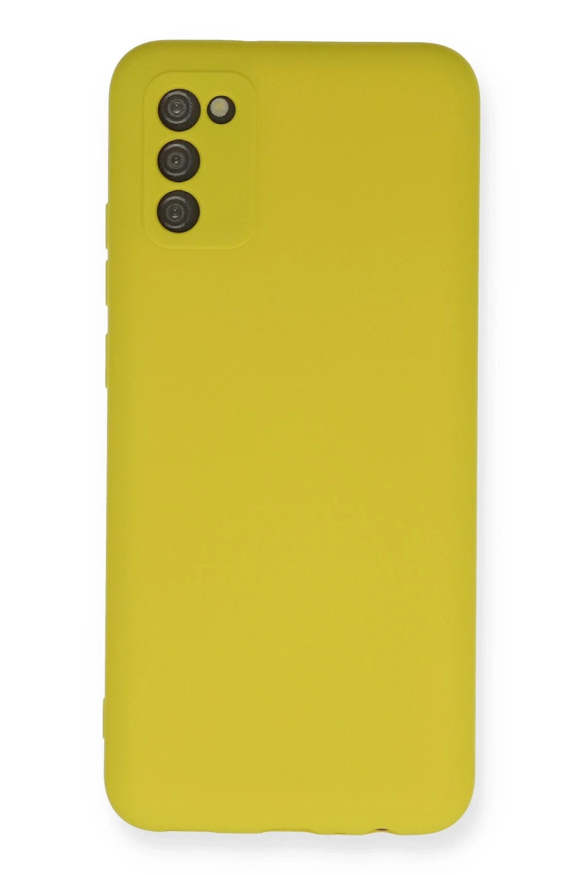 Samsung Galaxy A02S Kılıf Nano içi Kadife Silikon - Sarı-(5796)