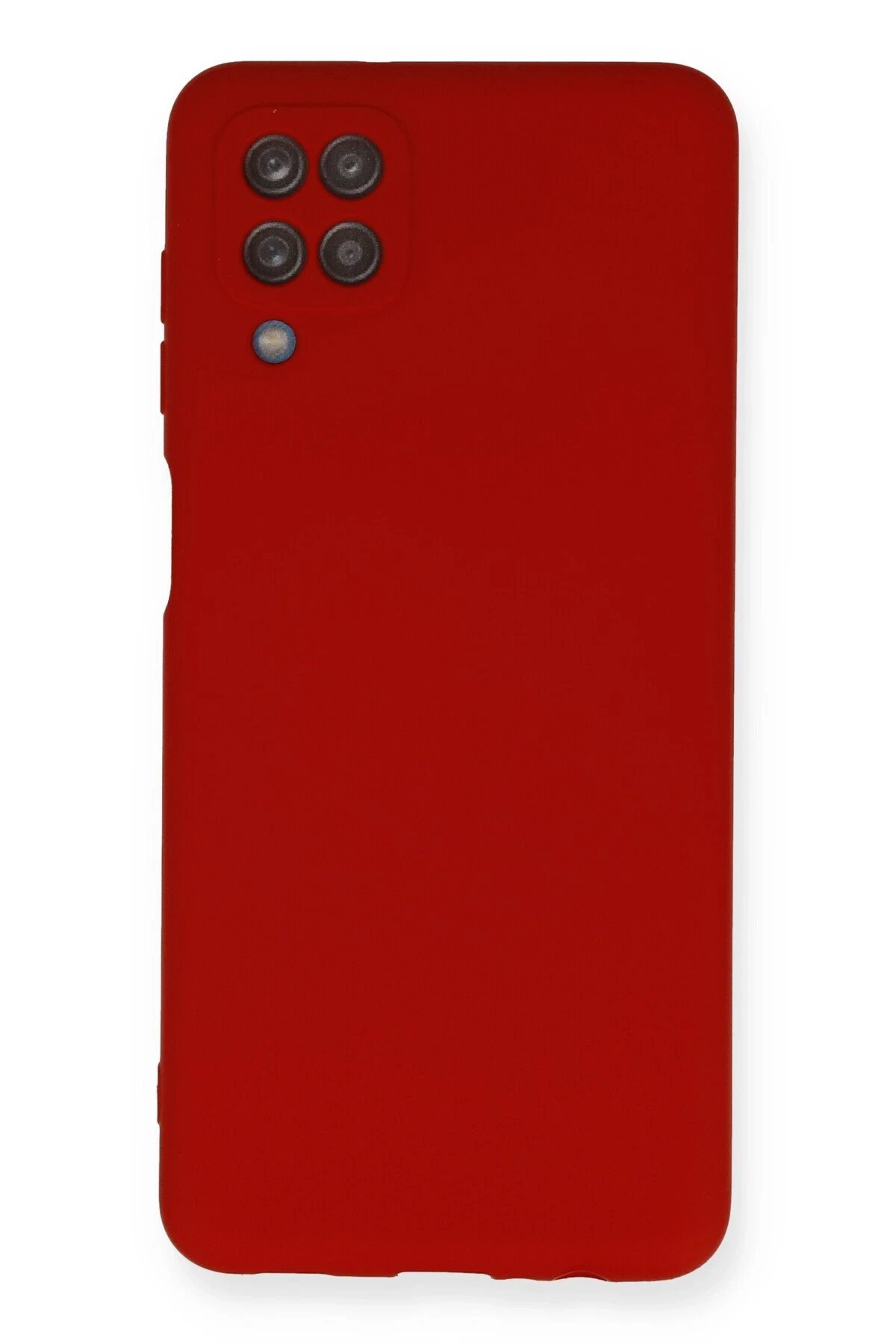 Samsung Galaxy A12 Kılıf Nano içi Kadife Silikon - Kırmızı-(5796)