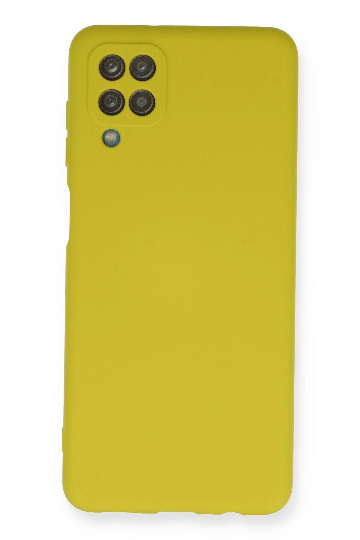 Samsung Galaxy A12 Kılıf Nano içi Kadife Silikon - Sarı-(5796)