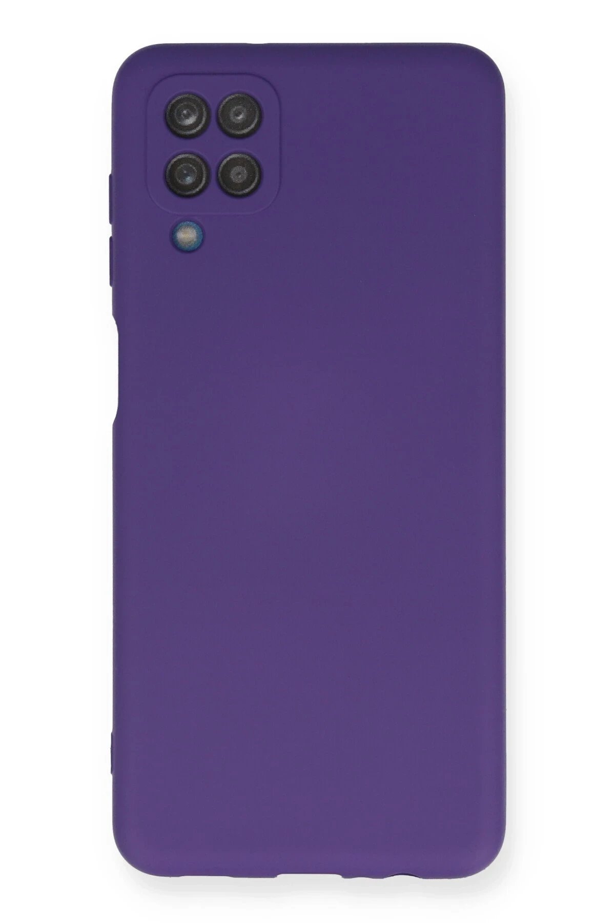 Samsung Galaxy A12 Kılıf Nano içi Kadife Silikon - Mor-(5796)