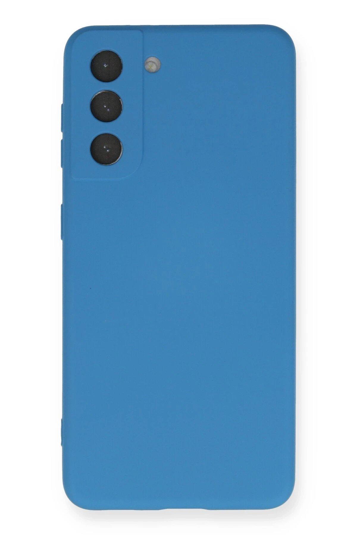 Samsung Galaxy S21 Kılıf Nano içi Kadife Silikon - Mavi-(5796)
