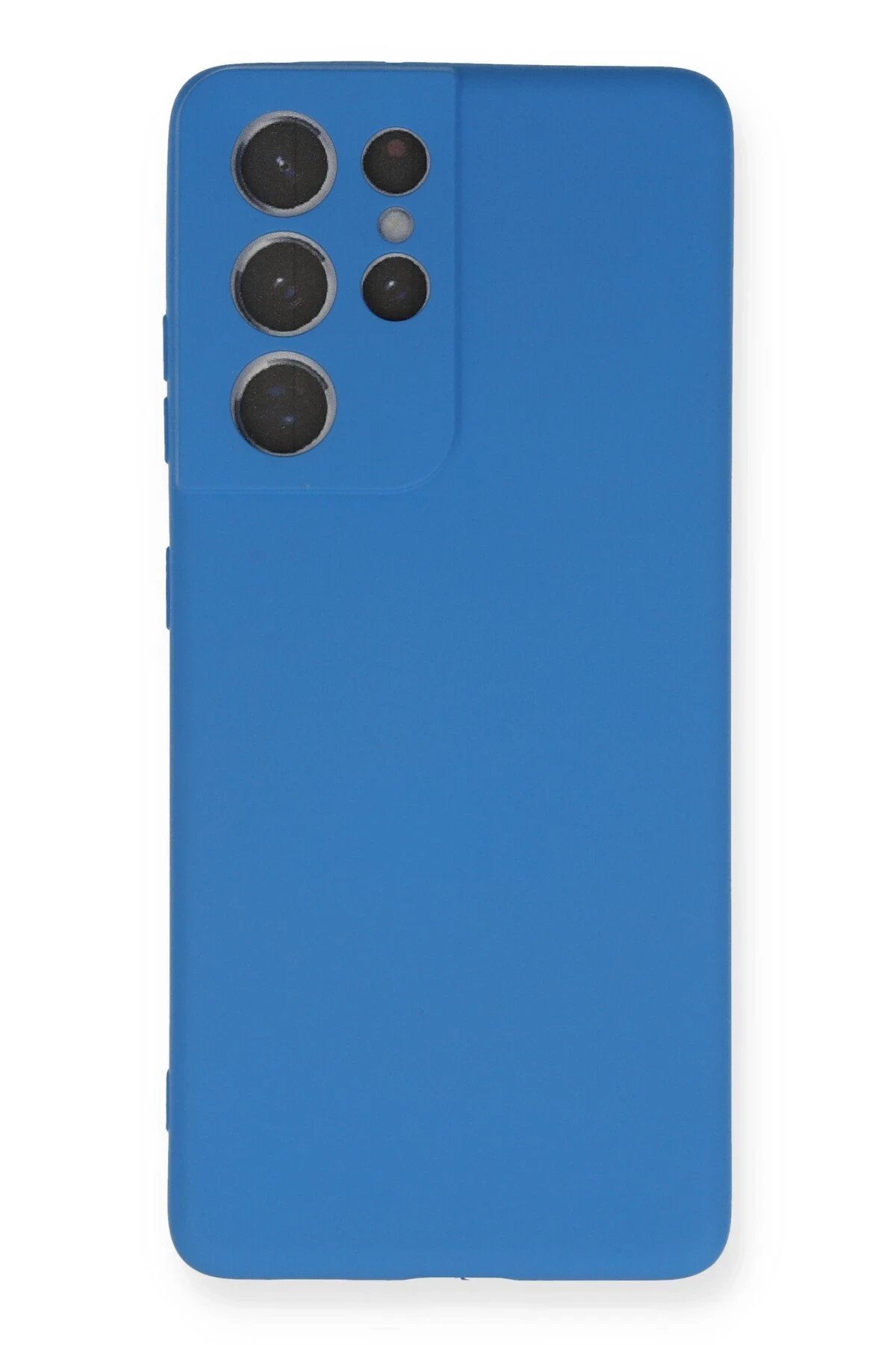 Samsung Galaxy S21 Ultra Kılıf Nano içi Kadife Silikon - Mavi-(5796)