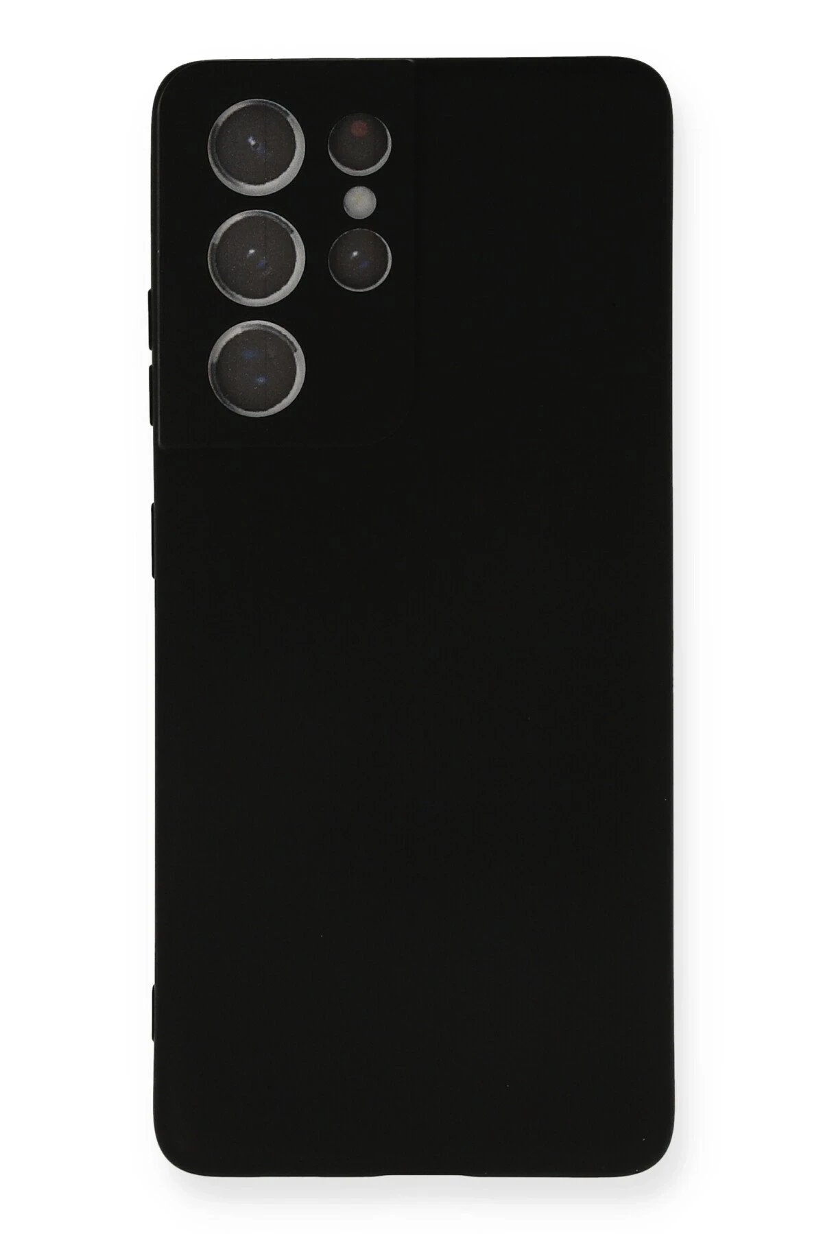 Samsung Galaxy S21 Ultra Kılıf Nano içi Kadife Silikon - Siyah-(5796)