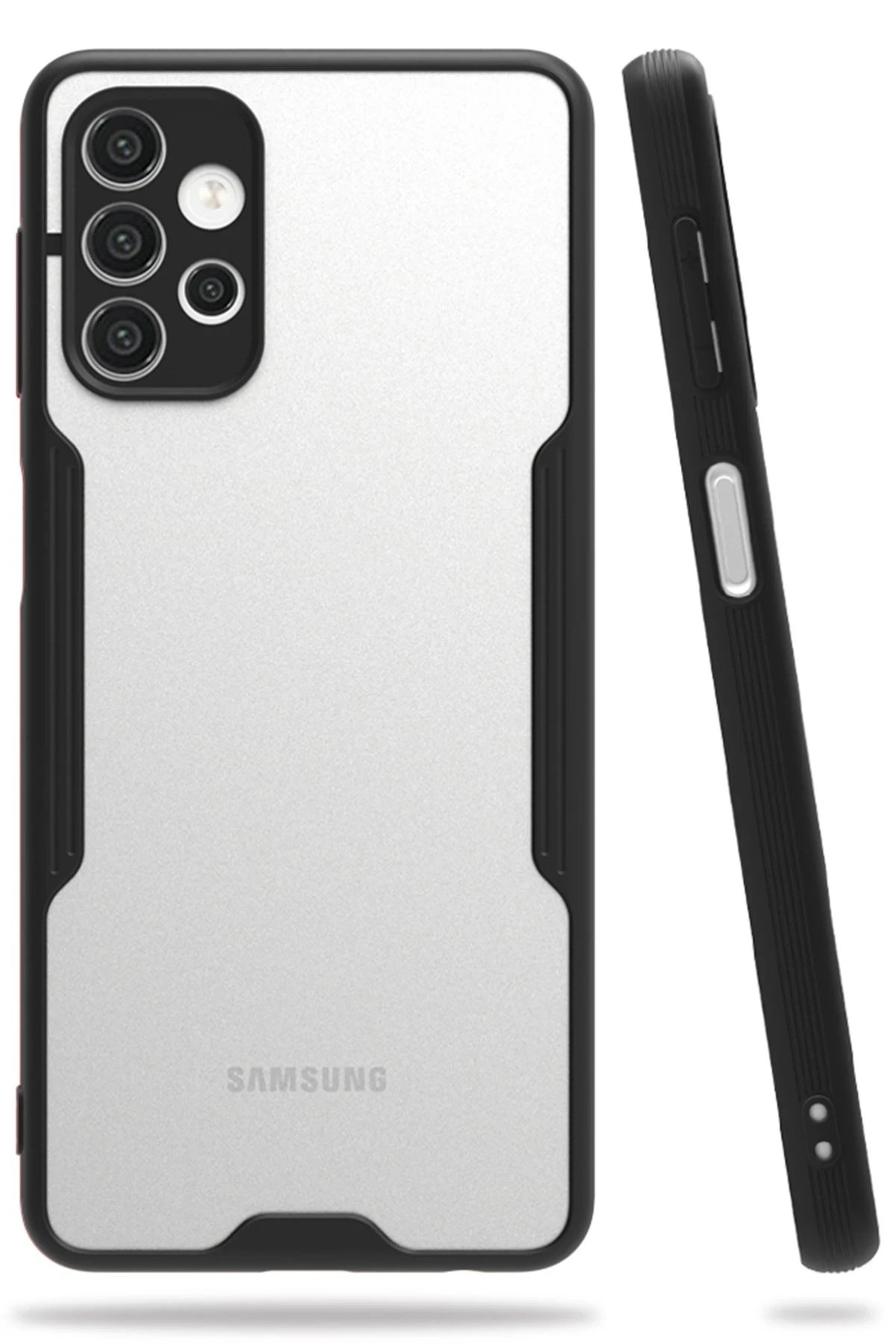 Samsung Galaxy A72 Kılıf Platin Silikon - Siyah-(5796)