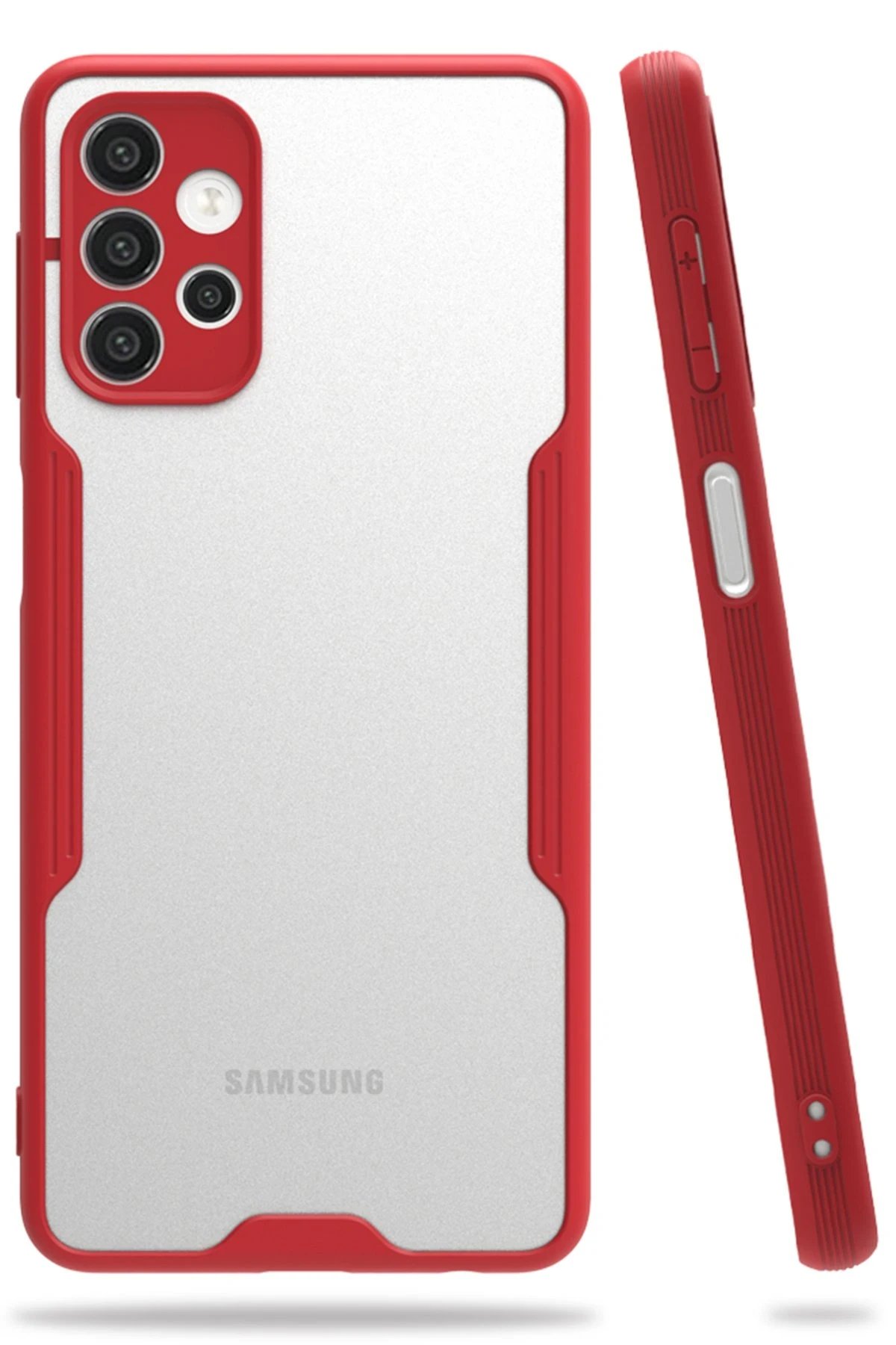 Samsung Galaxy A72 Kılıf Platin Silikon - Kırmızı-(5796)