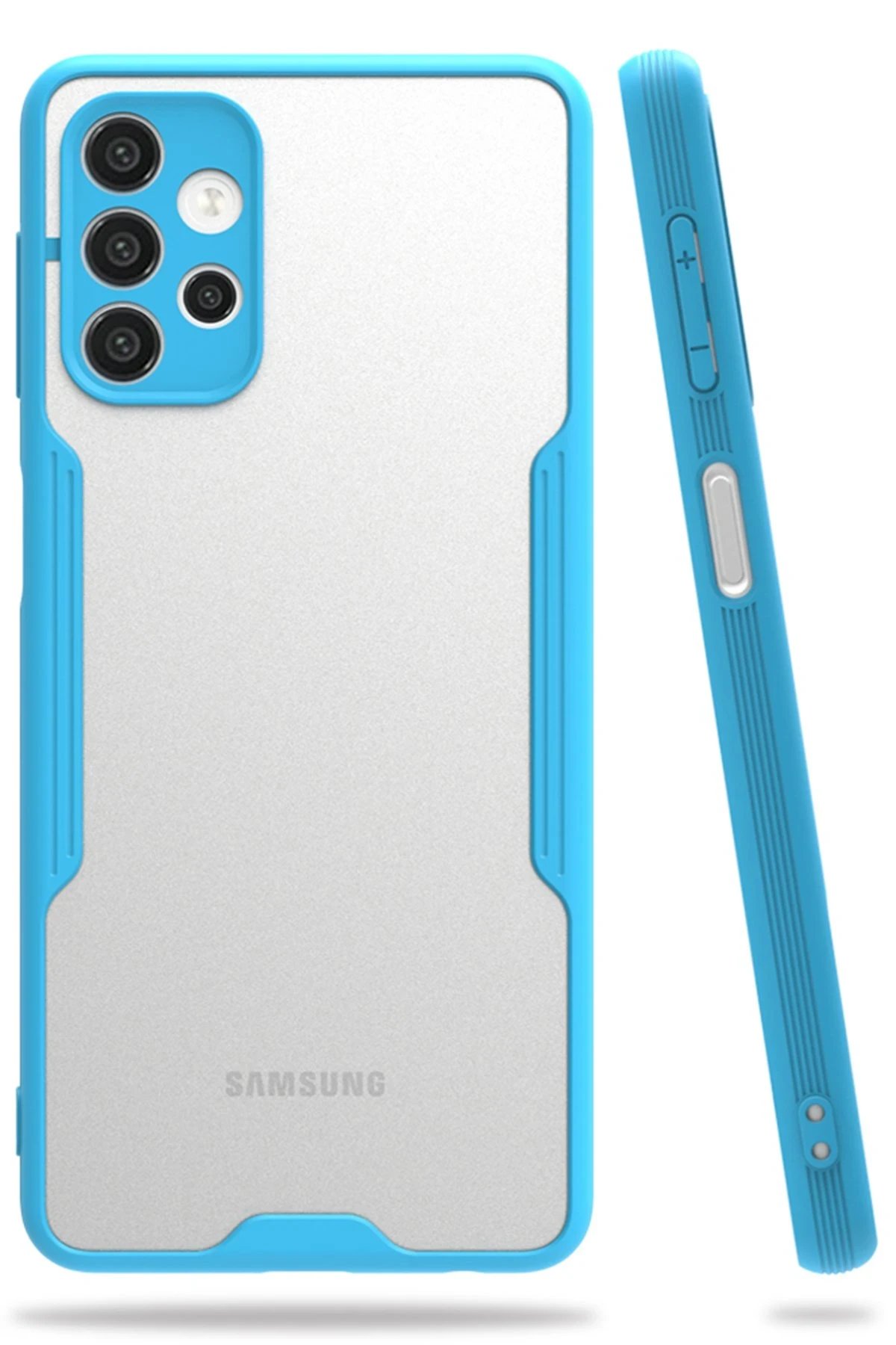 Samsung Galaxy A72 Kılıf Platin Silikon - Mavi-(5796)