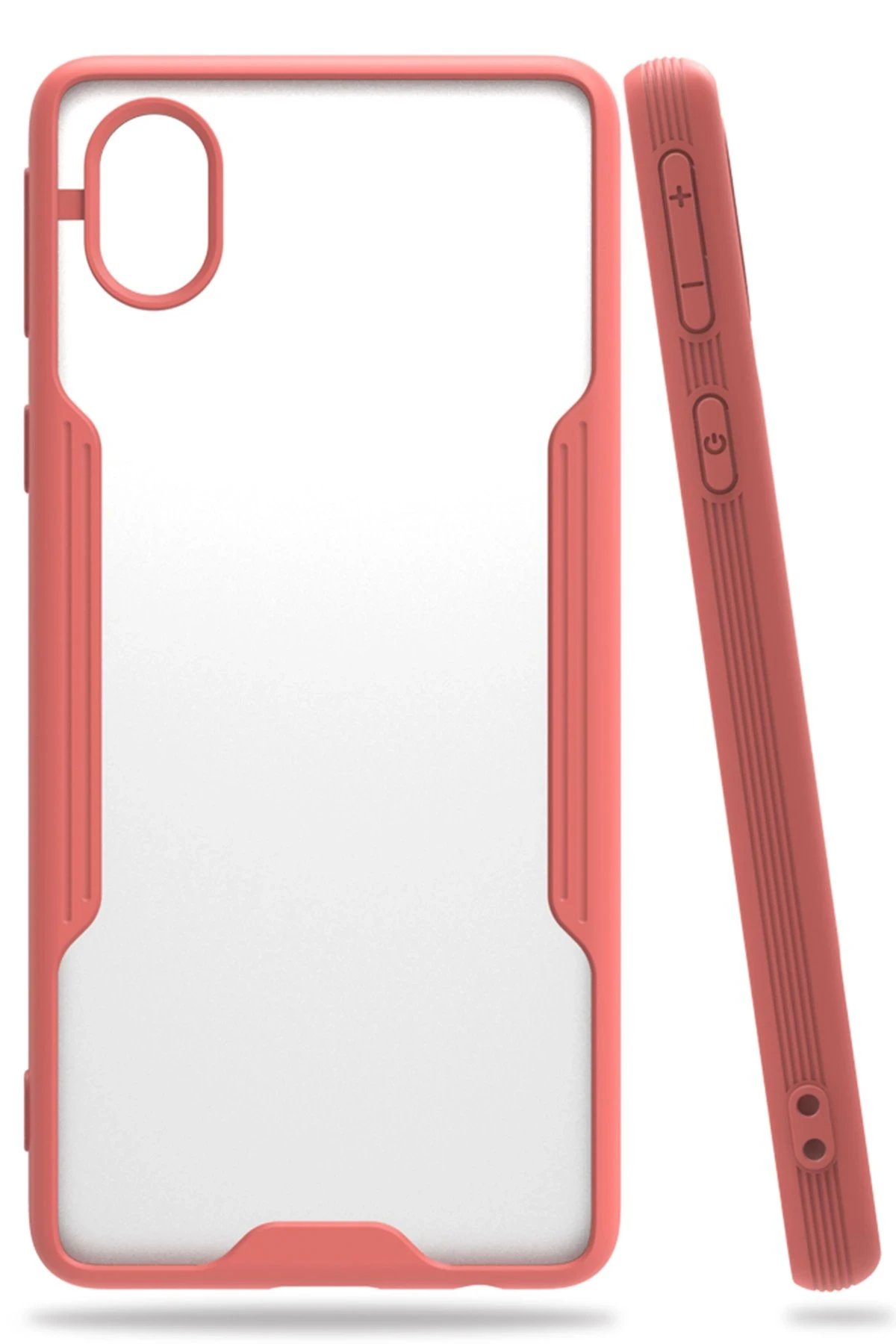 Samsung Galaxy A01 Core Kılıf Platin Silikon - Pembe-(5796)