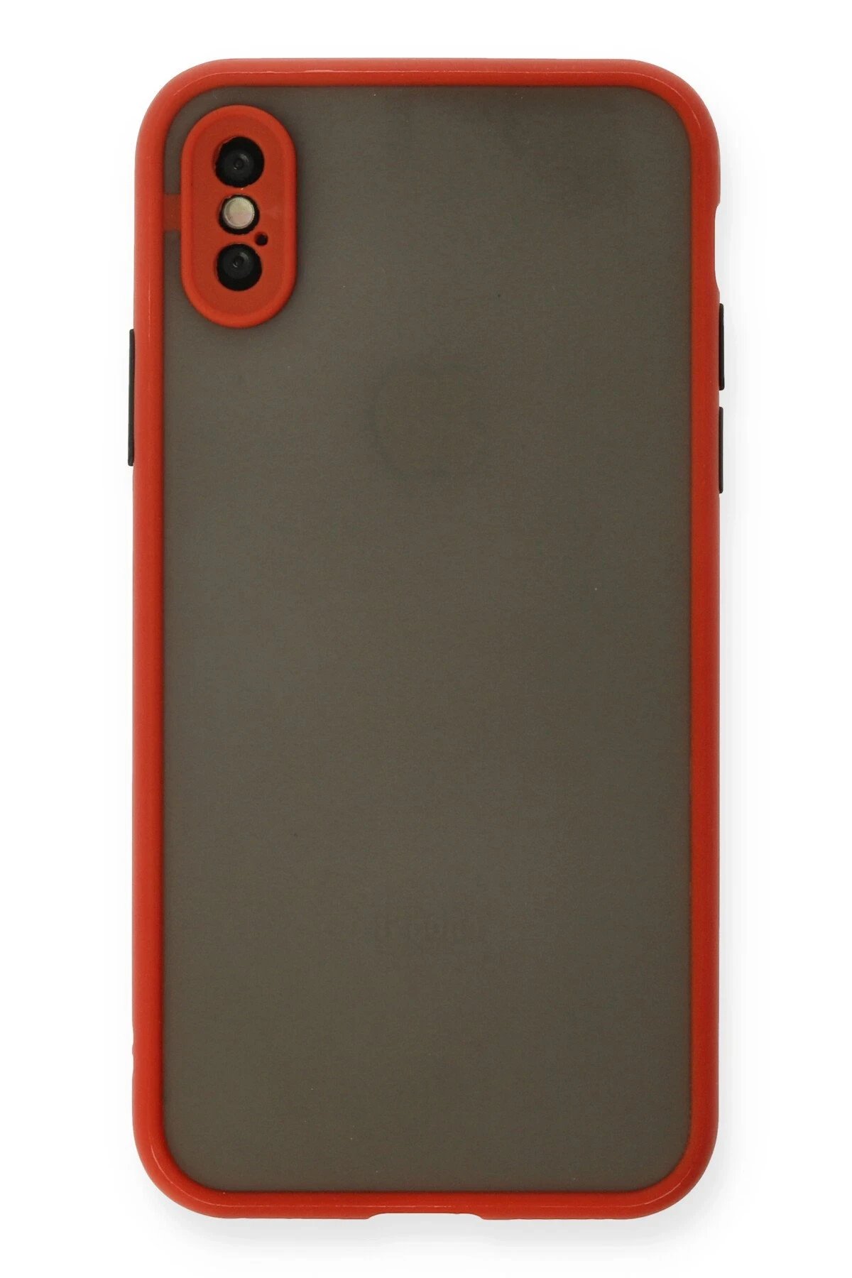 iPhone X Kılıf Montreal Silikon Kapak - Kırmızı-(5796)