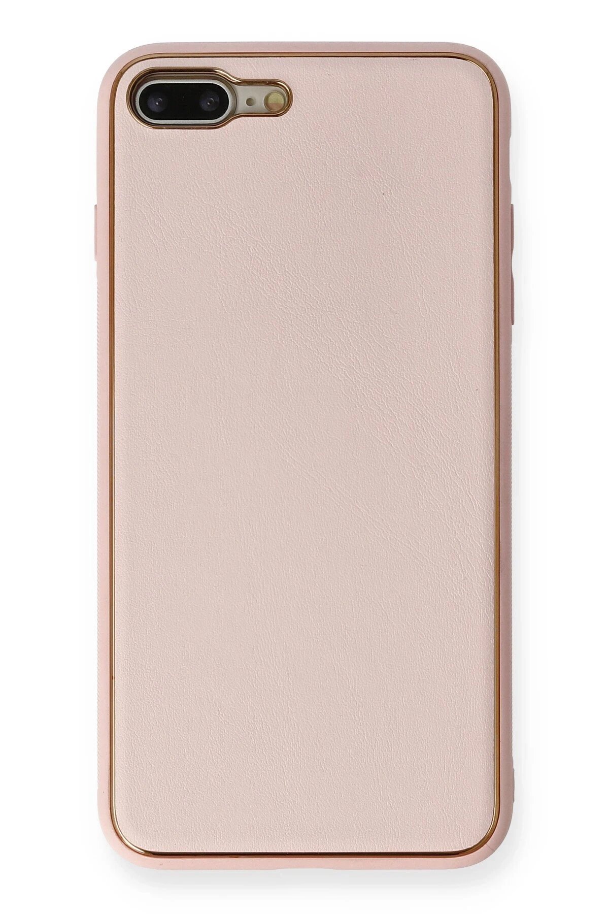 iPhone 7 Plus Kılıf Coco Deri Silikon Kapak - Pembe-(5796)