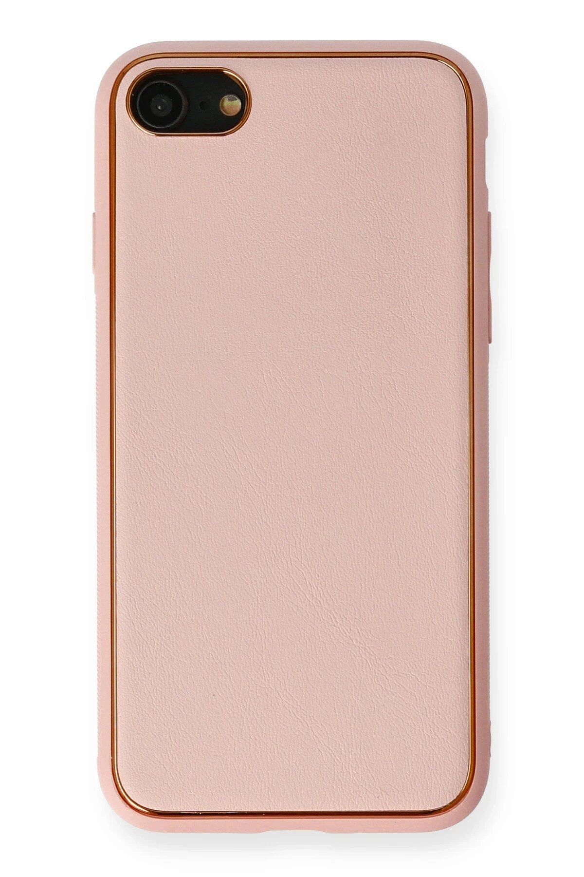 iPhone 7 Kılıf Coco Deri Silikon Kapak - Pembe-(5796)