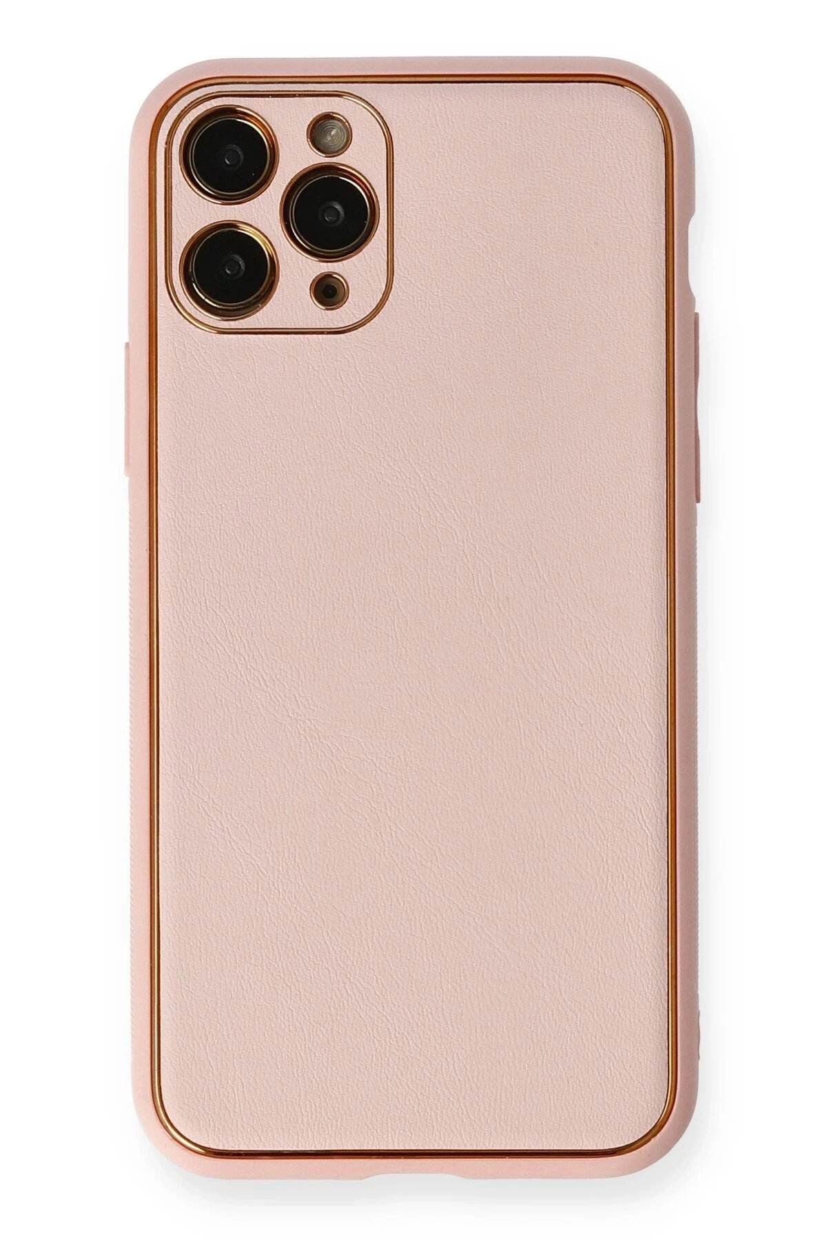 iPhone 11 Pro Kılıf Coco Deri Silikon Kapak - Pembe-(5796)