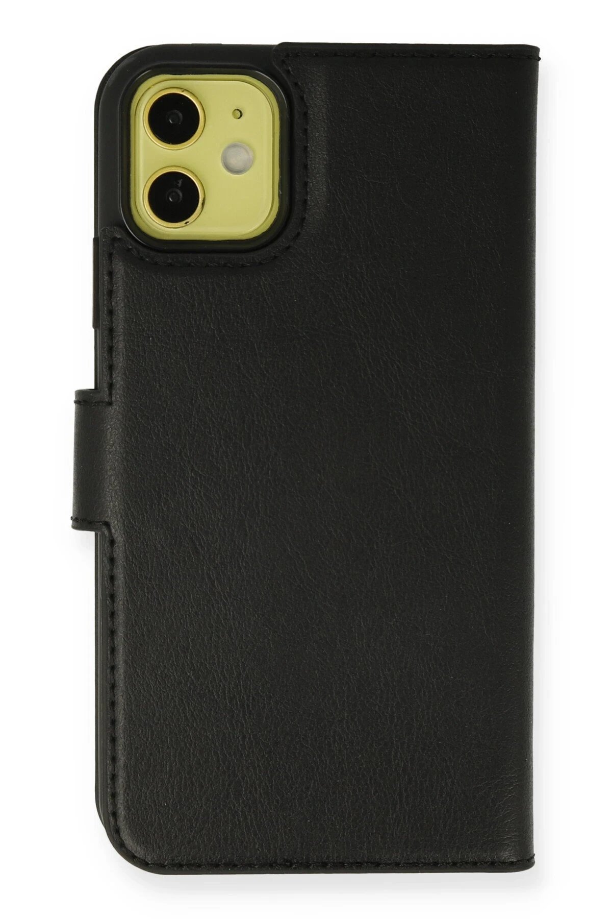 iPhone 12 Kılıf Trend S Plus Kapaklı Kılıf - Siyah-(5796)
