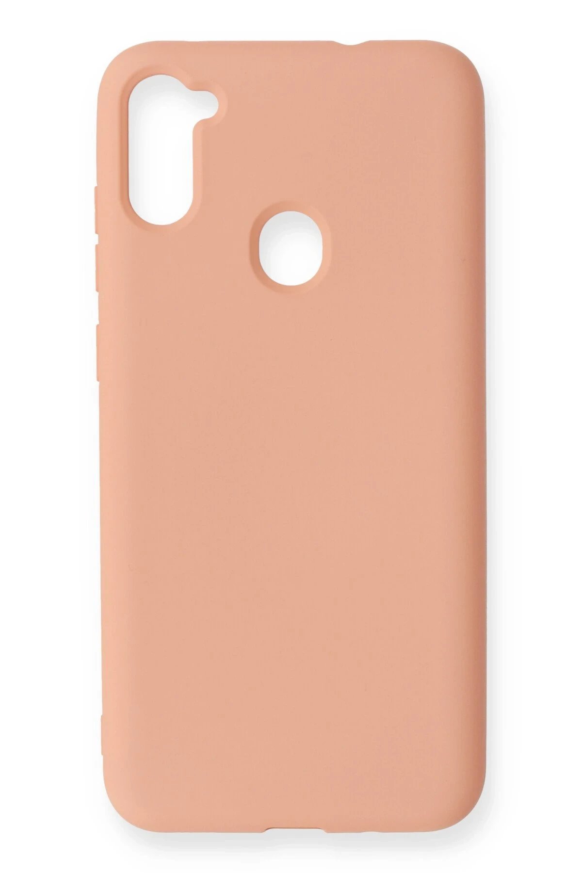 Samsung Galaxy A11 Kılıf Nano içi Kadife Silikon - Pudra-(5796)