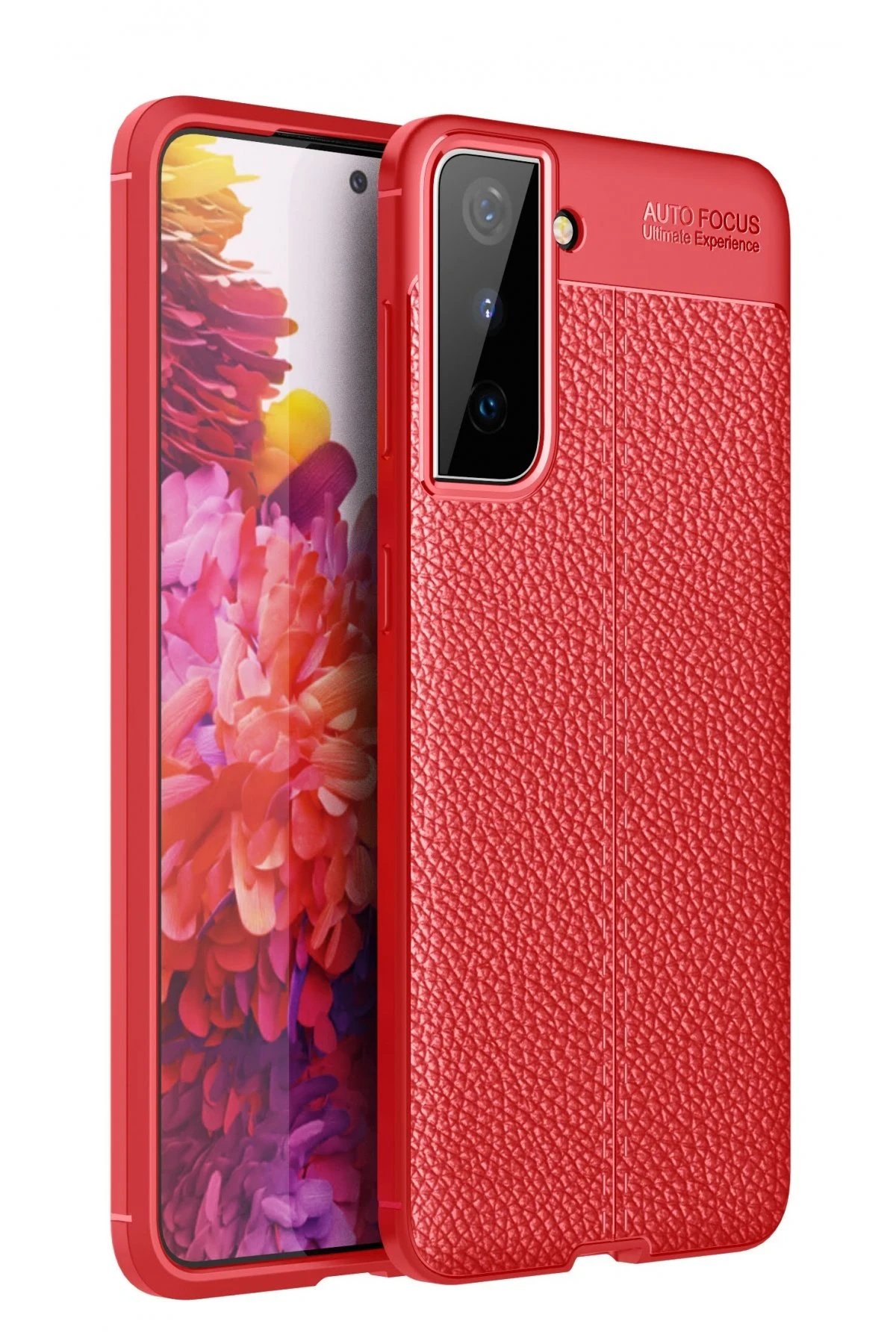 Samsung Galaxy S21 Plus Kılıf Auto Focus Kapak - Kırmızı-(5796)