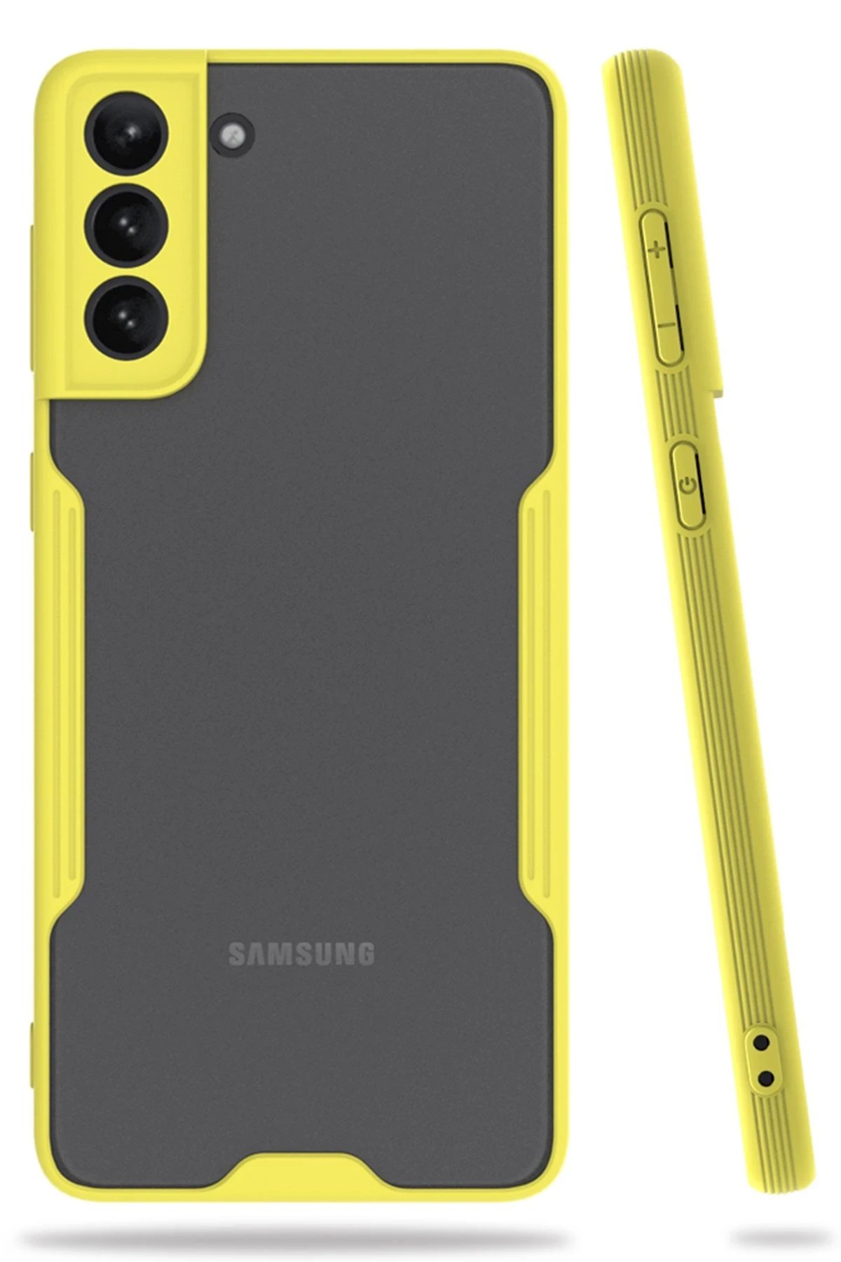 Samsung Galaxy S21 Plus Kılıf Platin Silikon - Sarı-(5796)