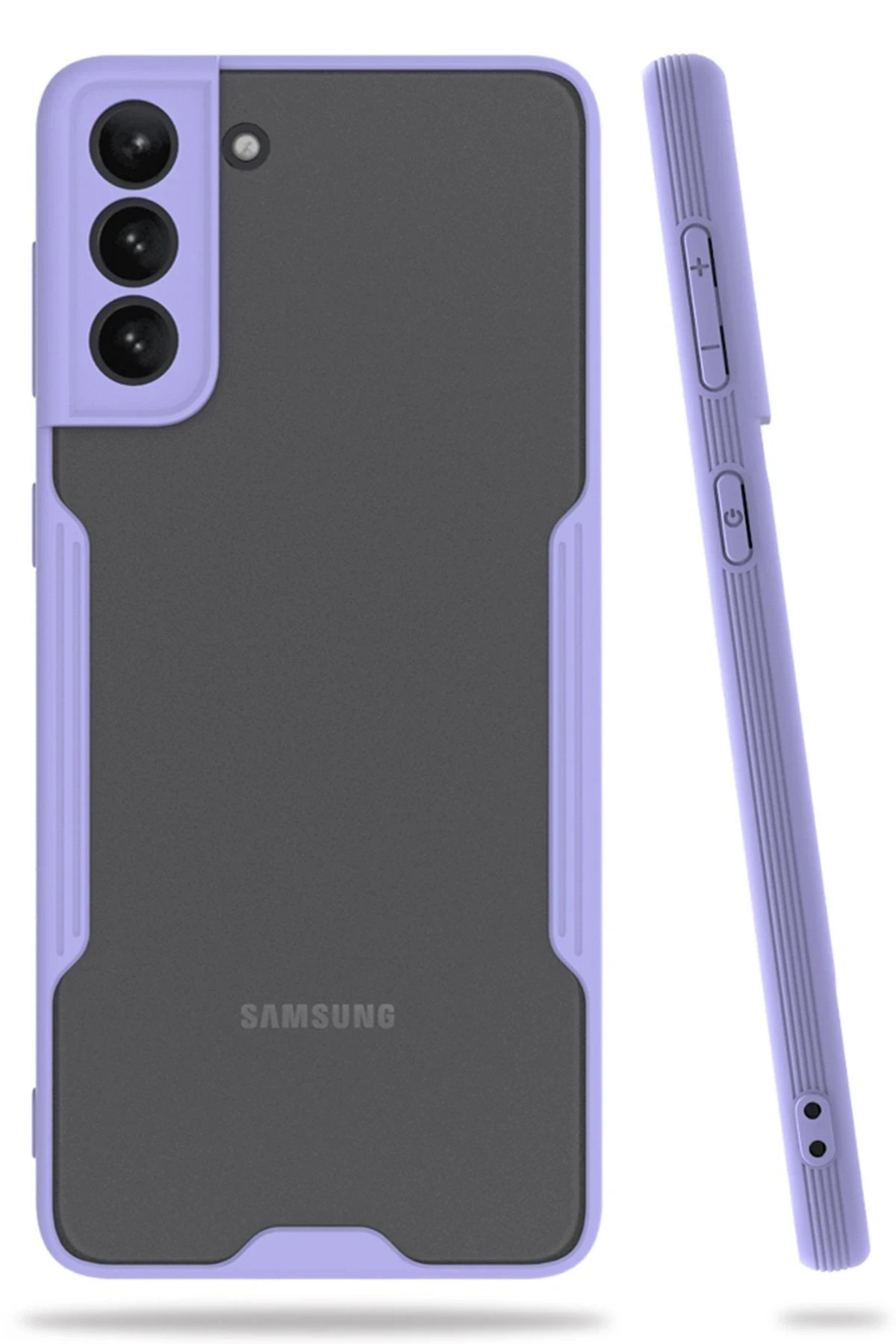Samsung Galaxy S21 Plus Kılıf Platin Silikon - Lila-(5796)